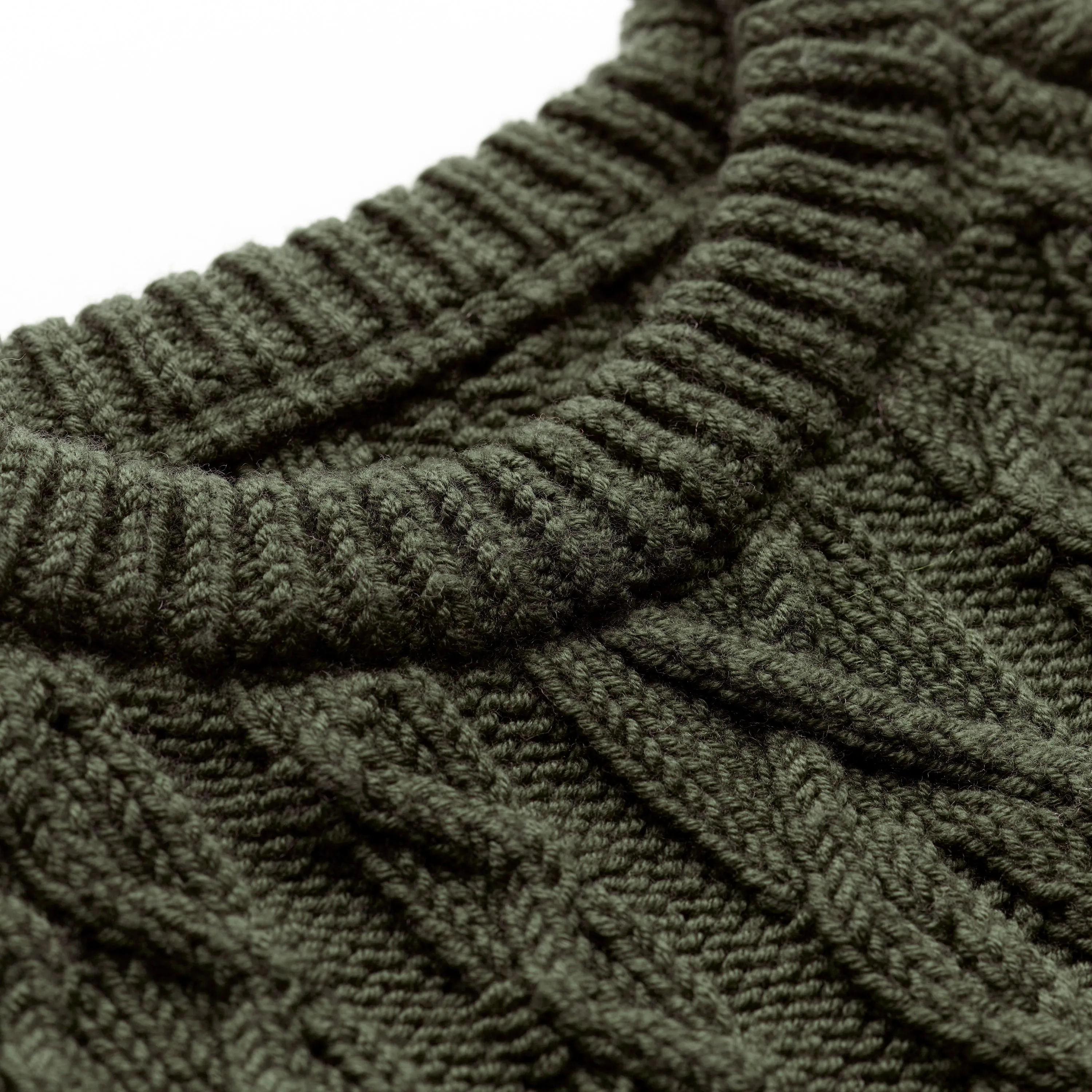 Juniper Green Woollen Cable Knit Jumper