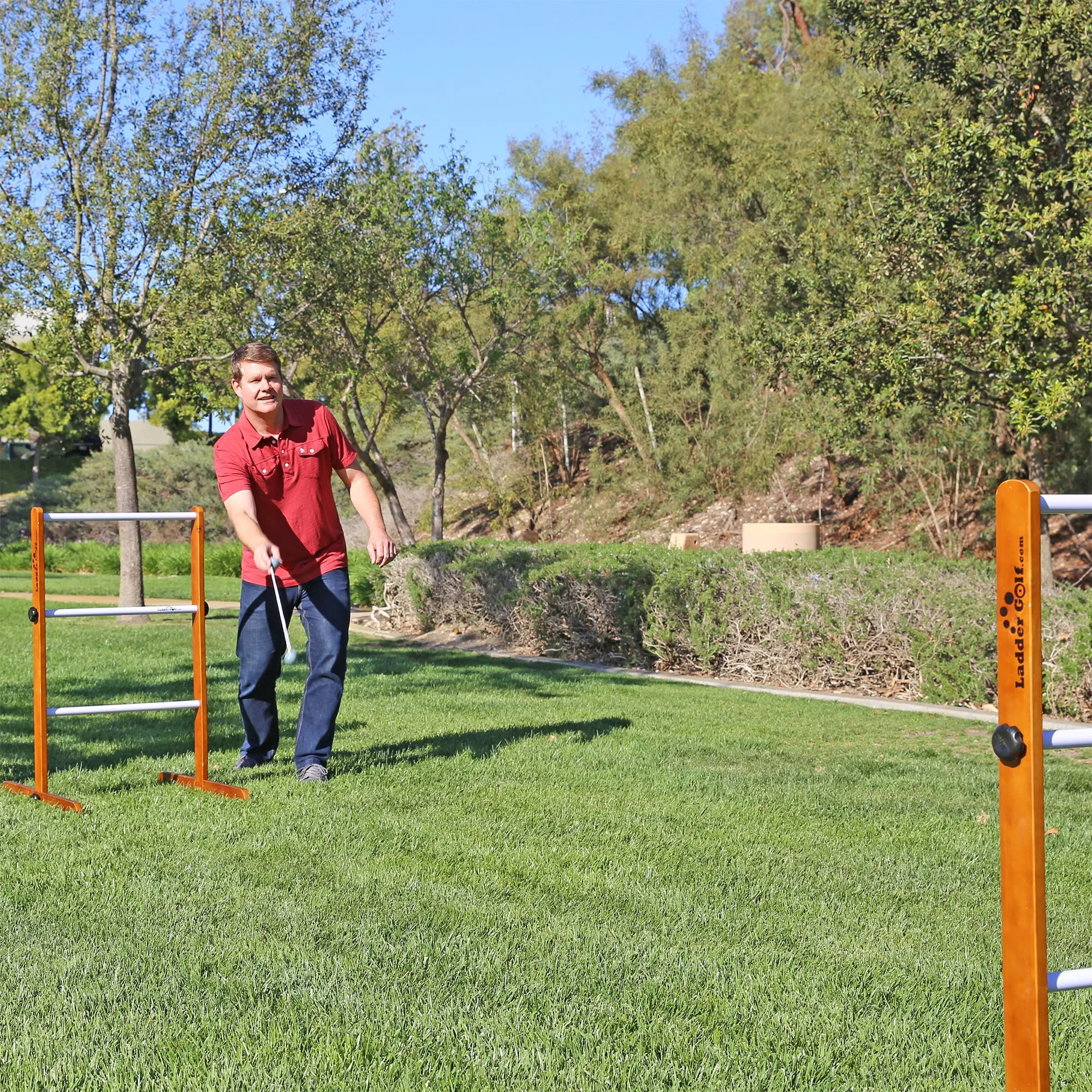 Ladder Golf® Tournament Edition Double Ladder Ball Game (New Stronger Design)