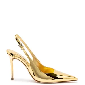 Larroude Kaitlan Pump In Gold Specchio