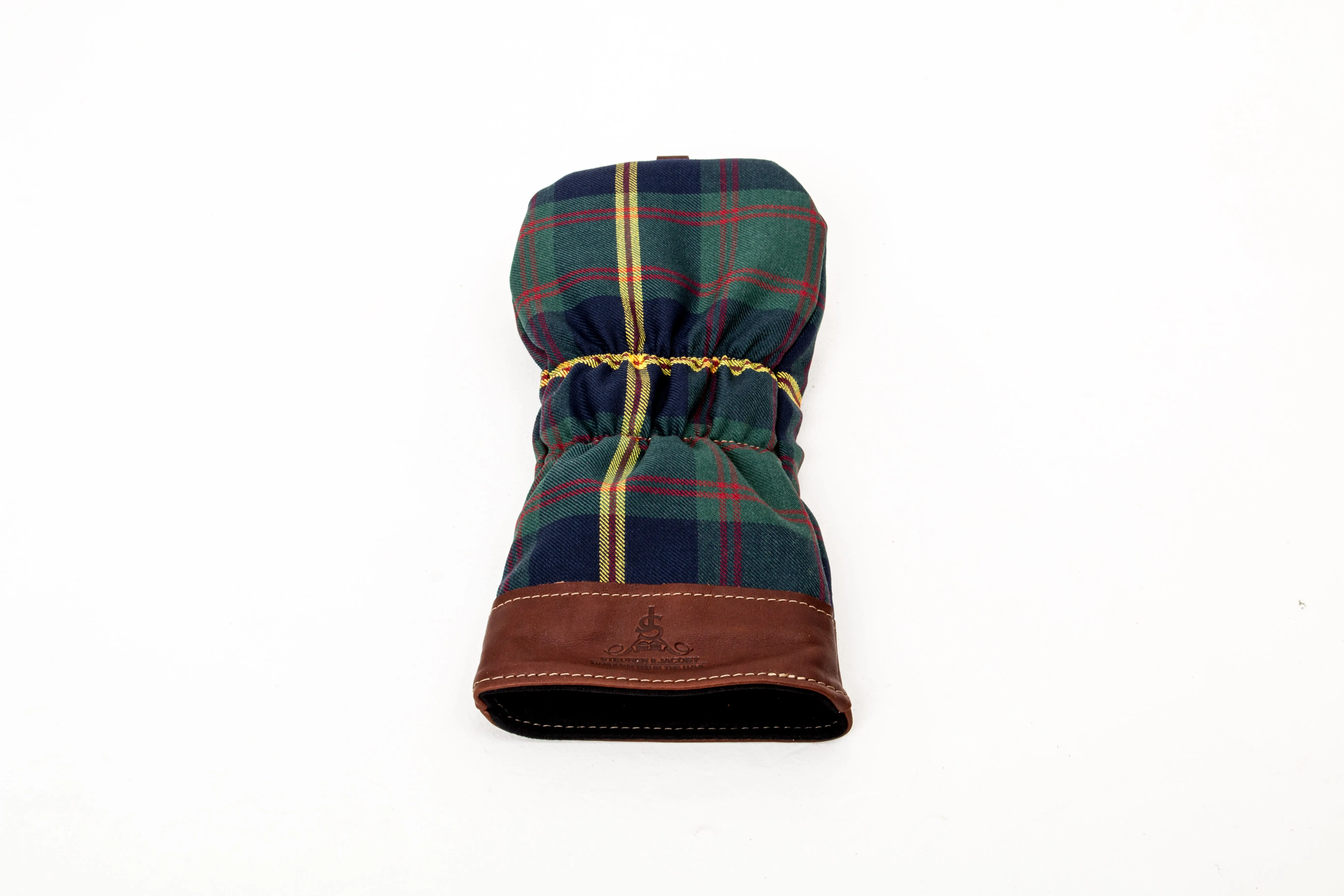 Leather and Wool Tartan Head Cover