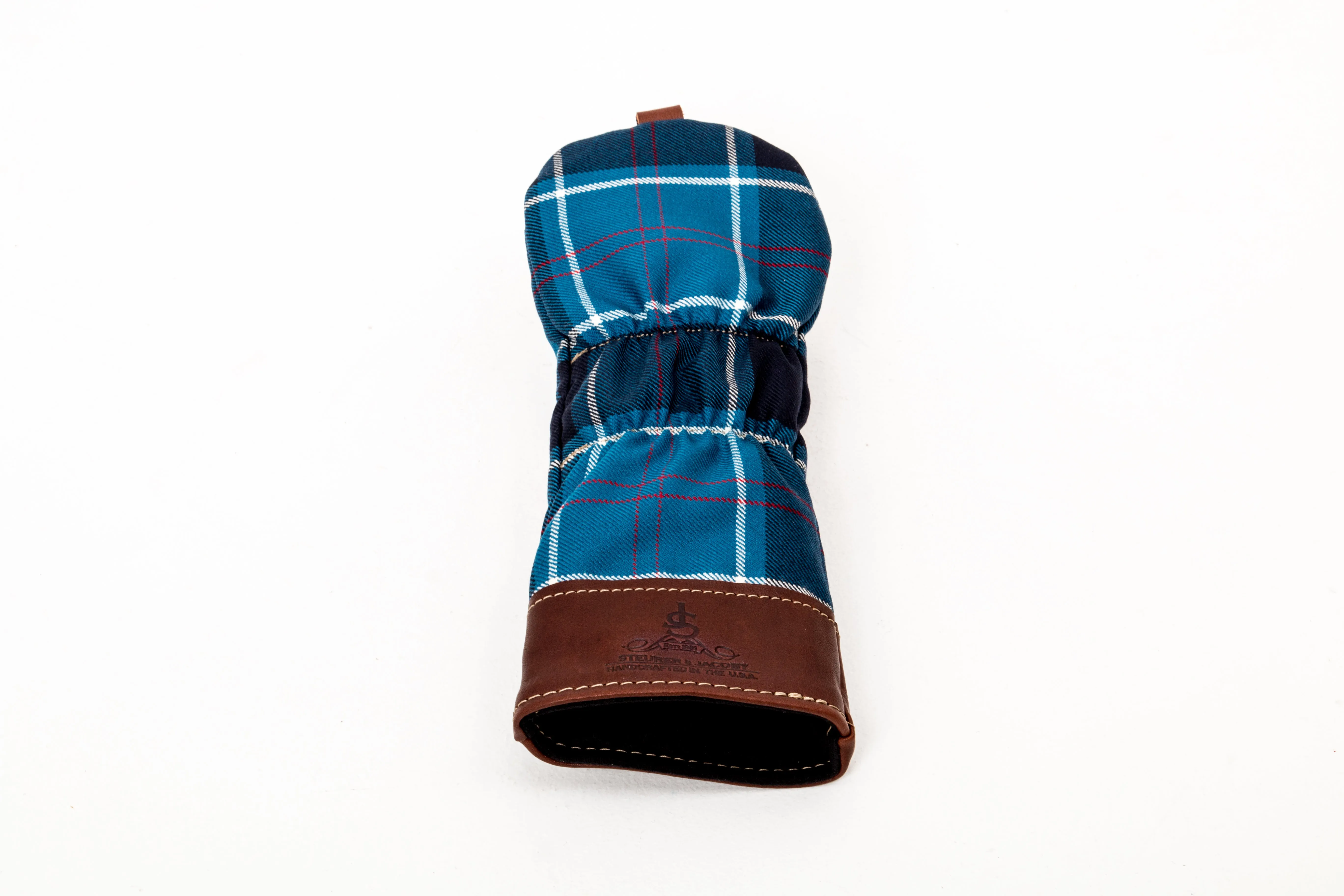 Leather and Wool Tartan Head Cover