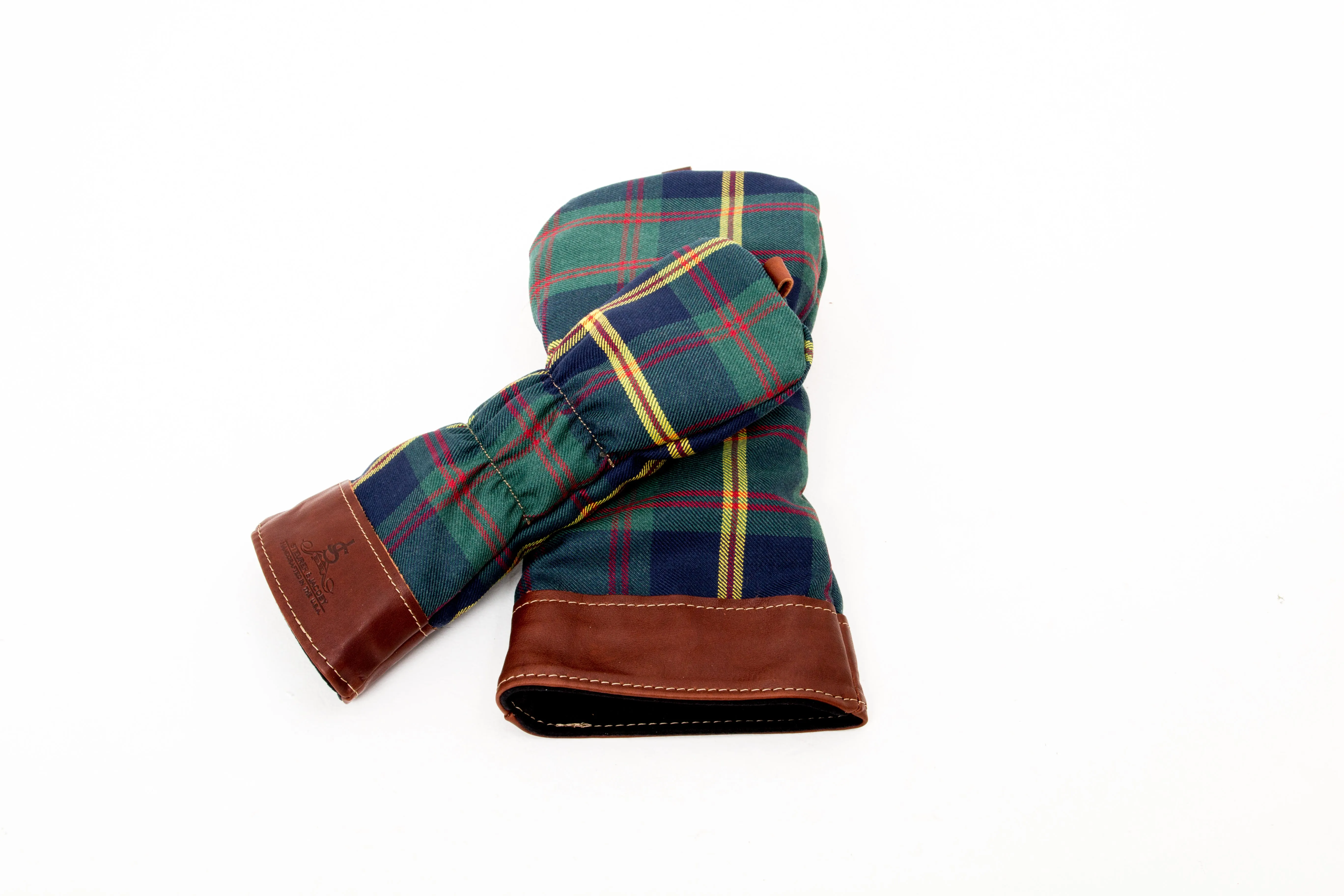 Leather and Wool Tartan Head Cover