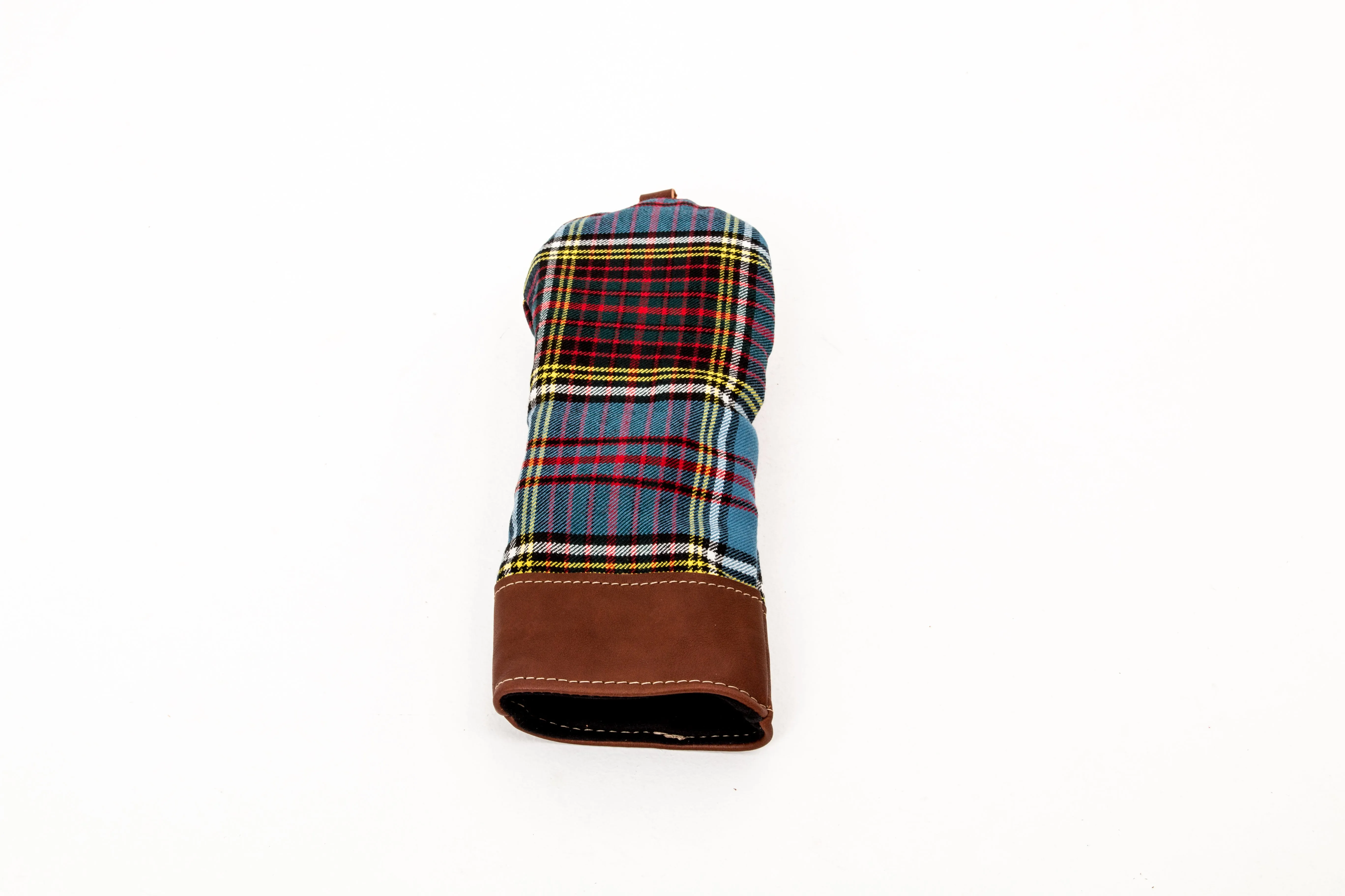 Leather and Wool Tartan Head Cover