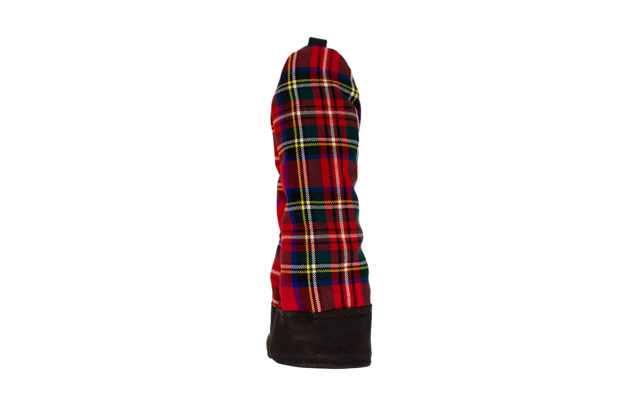 Leather and Wool Tartan Head Cover