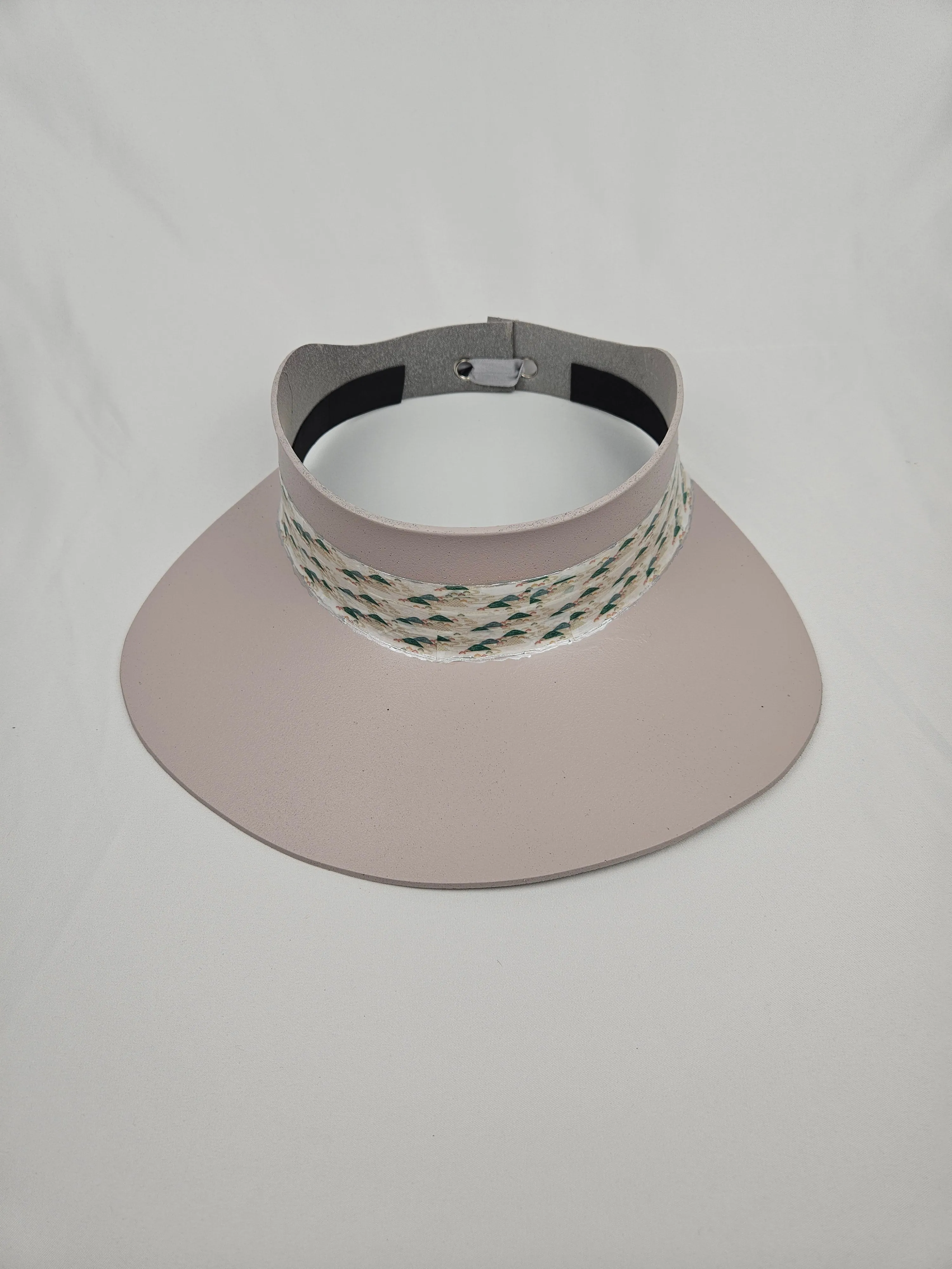 Light Pink "LadyEVA" Visor Hat with Green Printed Band