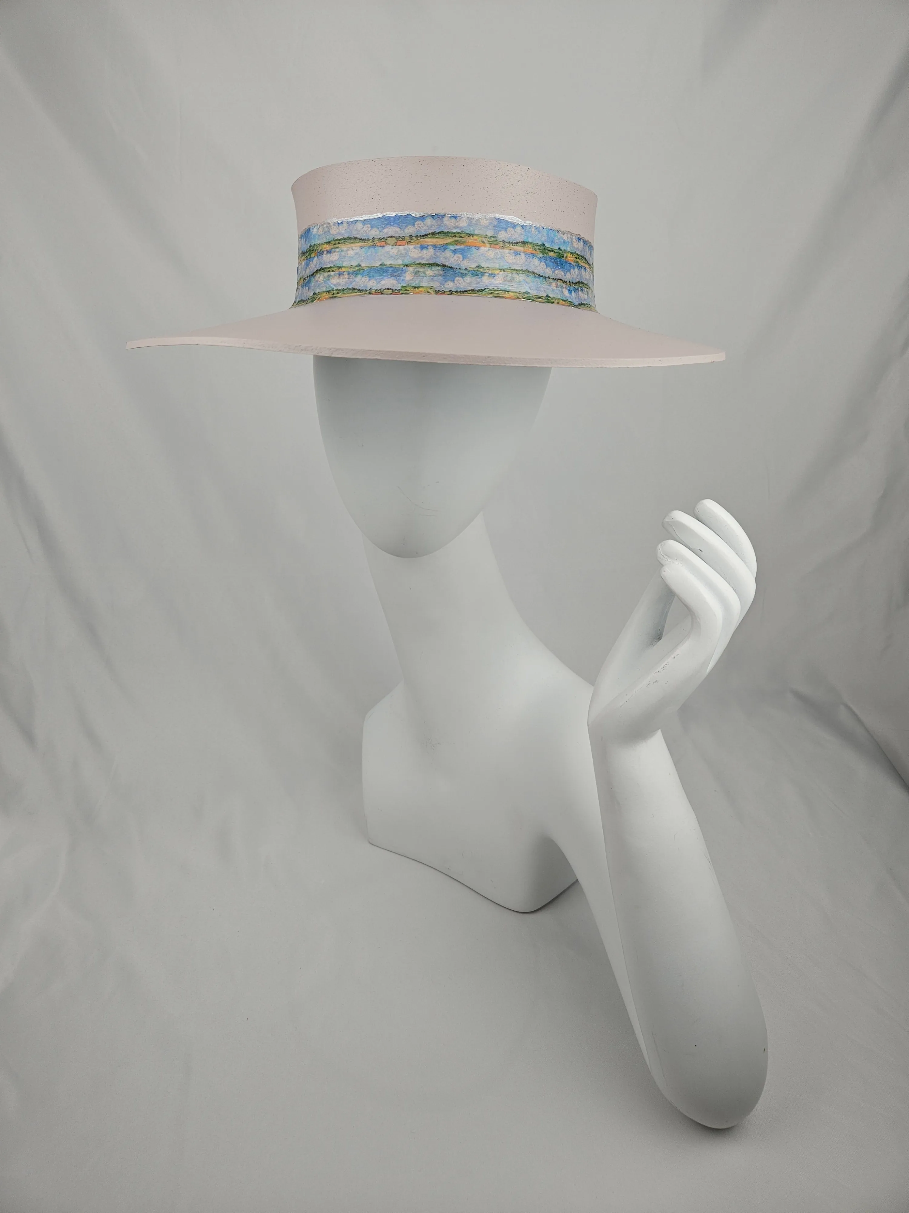 Light Pink "LadyEVA" Visor Hat with Monet Style Band