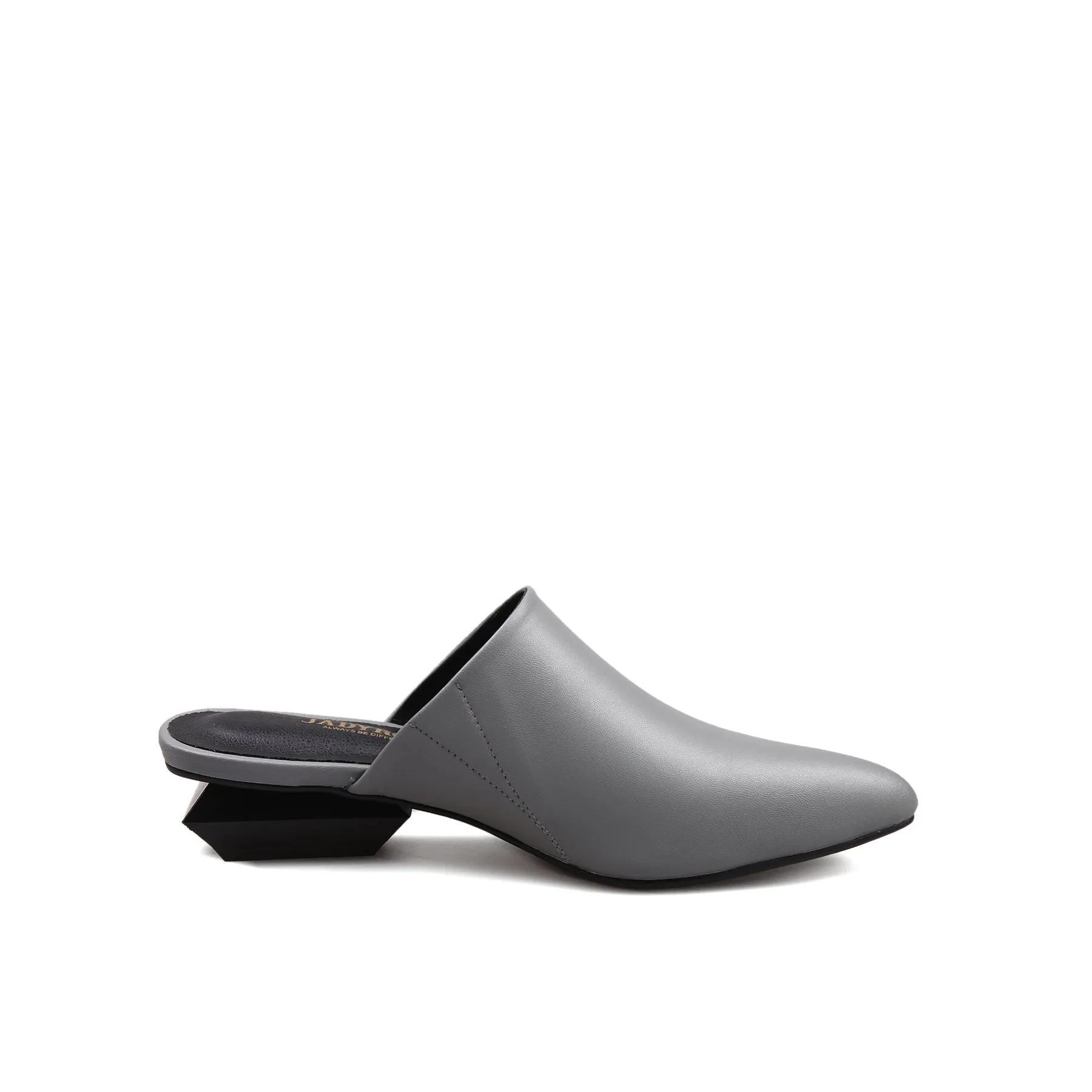 Low Heel Leather Mules