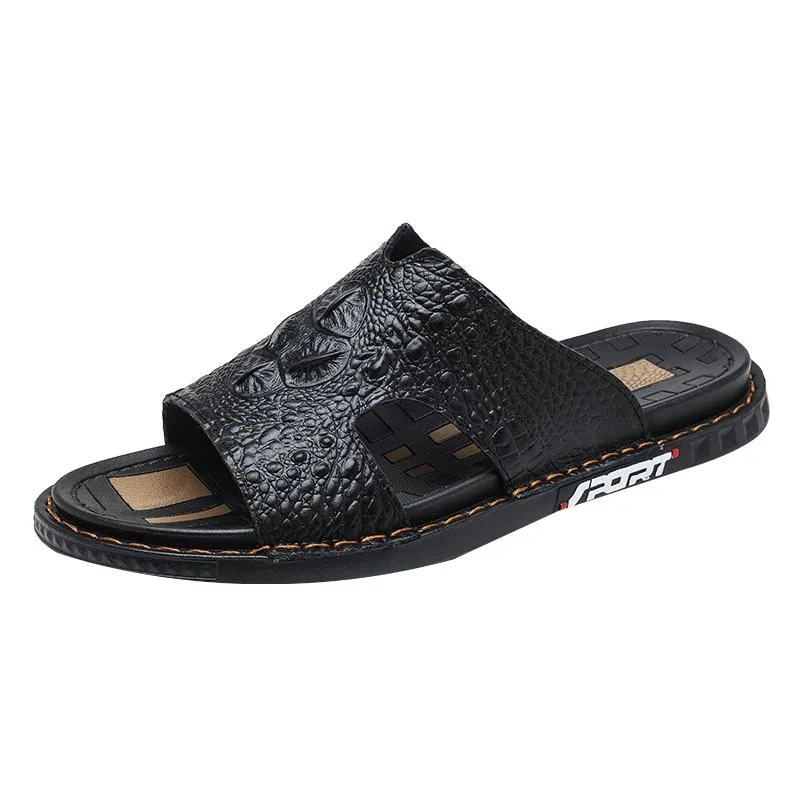 LuxeCroco Summer Chic Slip-On Slides