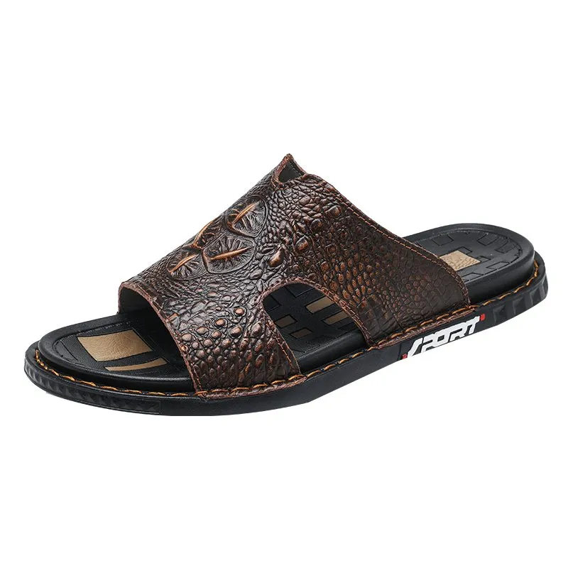 LuxeCroco Summer Chic Slip-On Slides