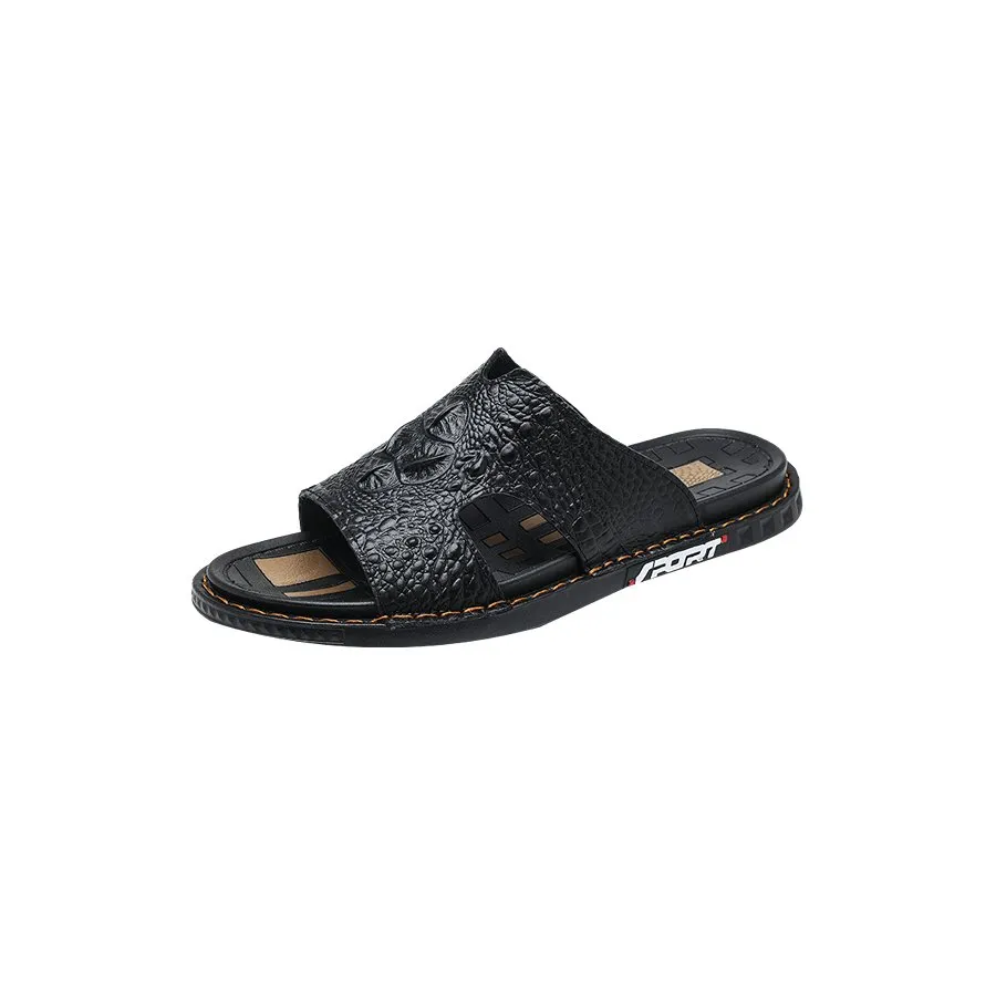 LuxeCroco Summer Chic Slip-On Slides