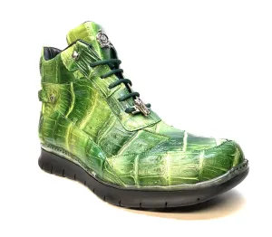 Mauri 8567 Multi Green Crocodile Hightop Sneakers