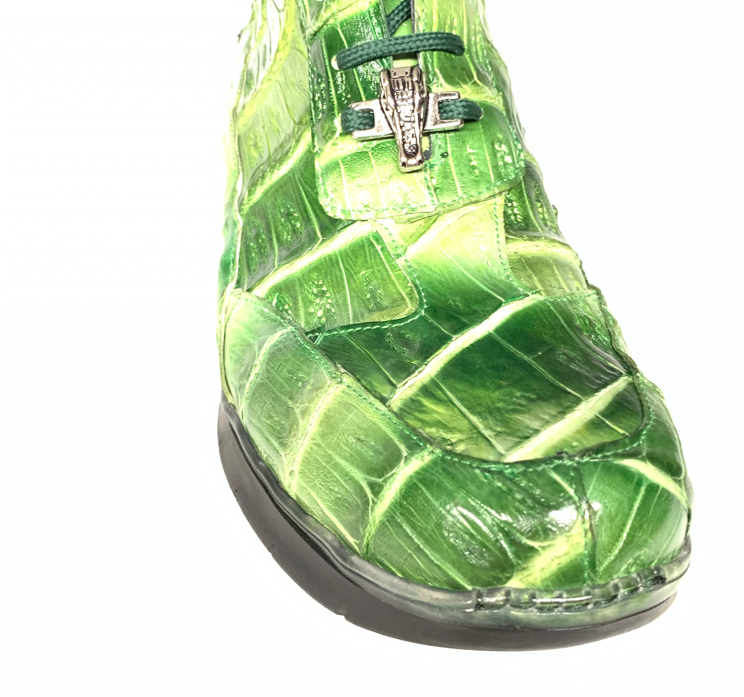 Mauri 8567 Multi Green Crocodile Hightop Sneakers