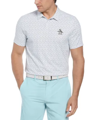 Men's Golf Ball Print Short Sleeve Golf Polo Shirt