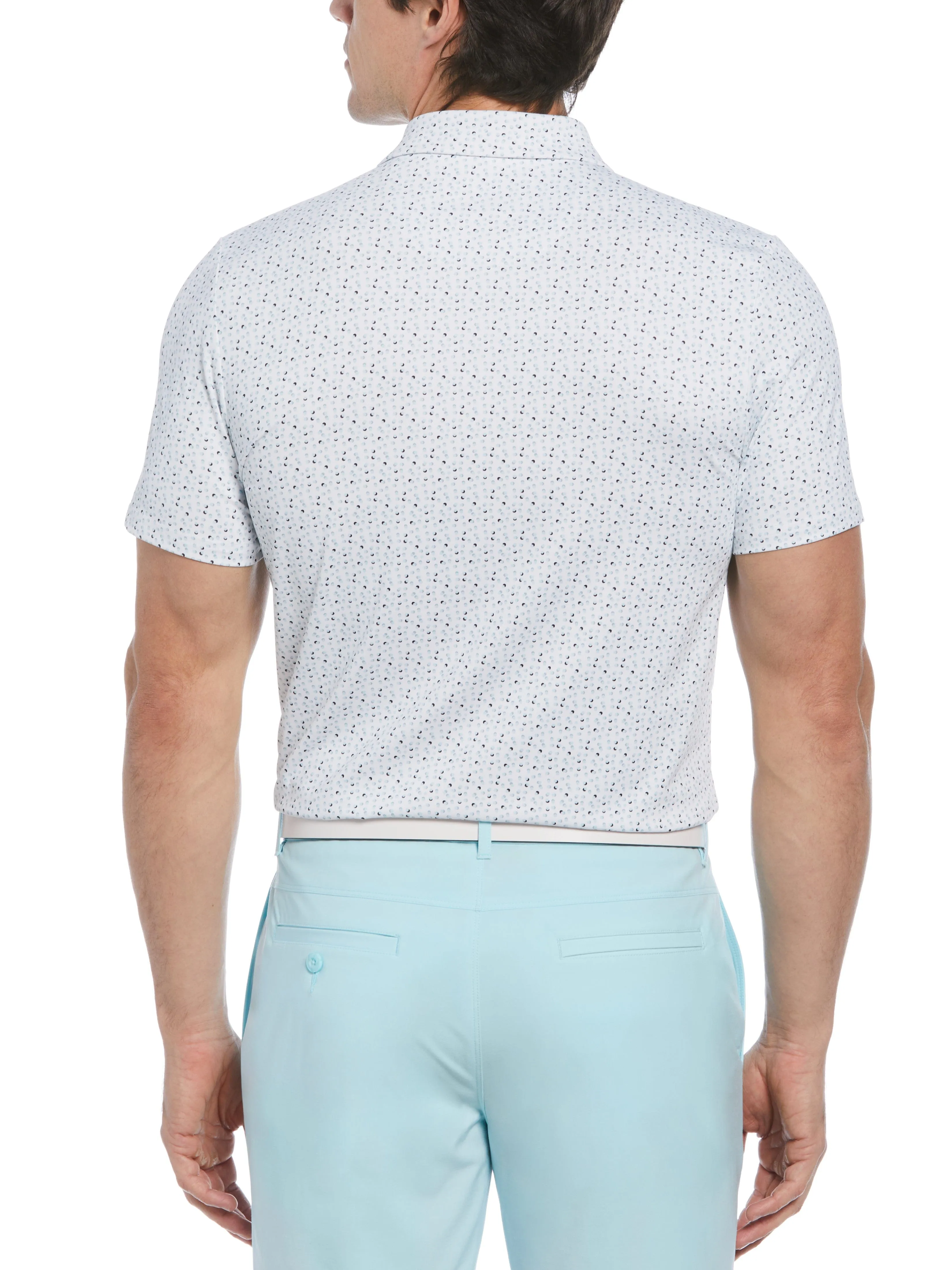 Men's Golf Ball Print Short Sleeve Golf Polo Shirt