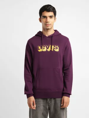 Men's Graphic Print Maroon Hooded Sweatshirt