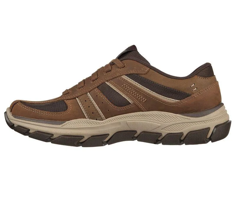 Men's Relaxed Fit Skechers 204330 Respected Edgemere Good Year Walking Trainers - Desert