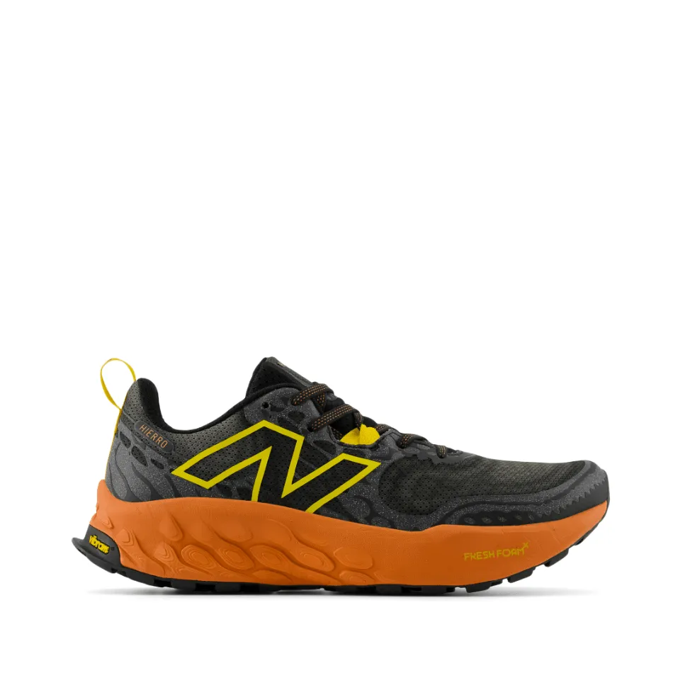 New Balance Hierro v8 Men's Trail Running Shoes in Black/Orange AW24