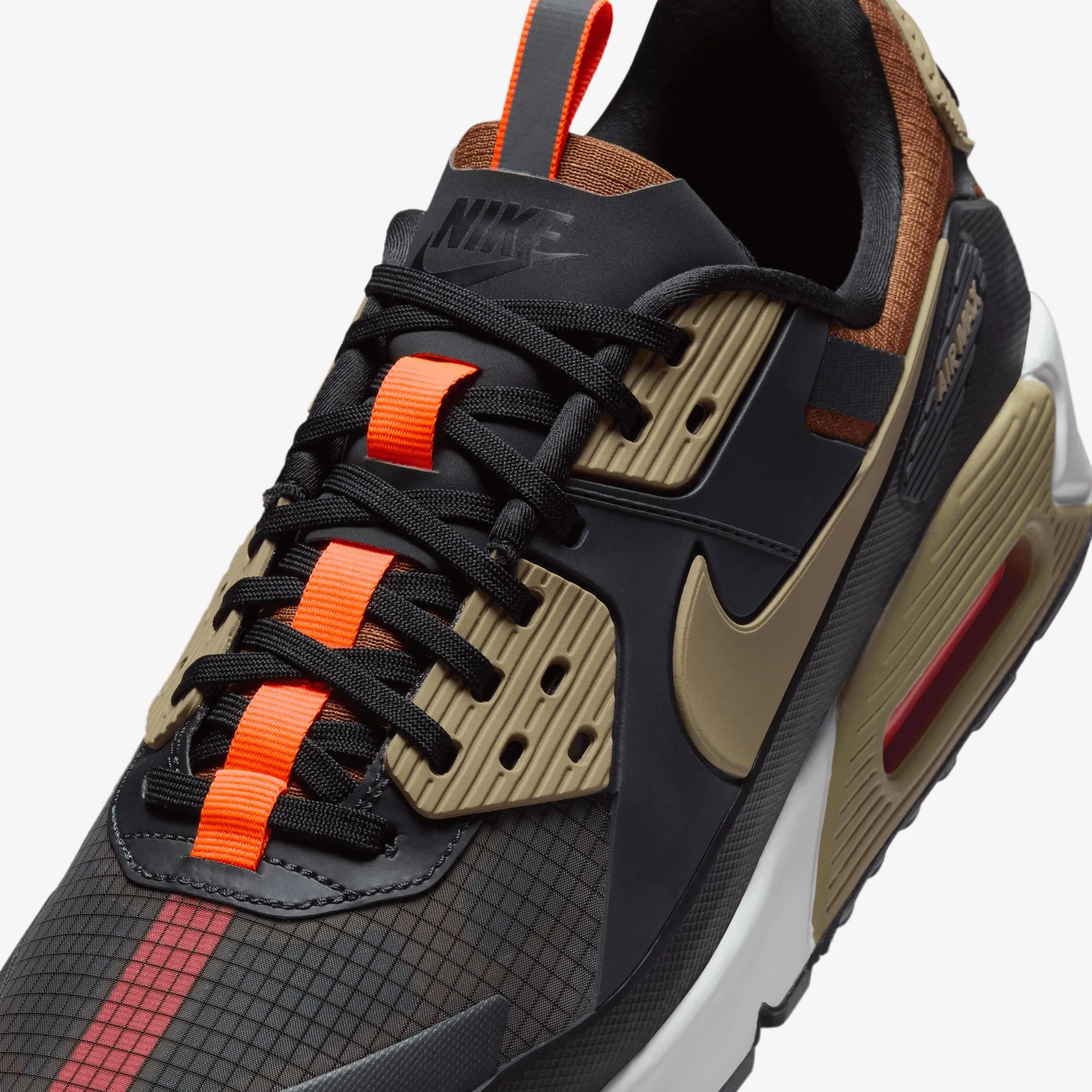 NIKE | AIR MAX 90 DRIFT { DK SMOKE GREY/KHAKI-BLACK-HYPER CRIMSON