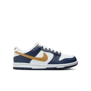 Nike - Boy - GS Dunk Low - White/Wheat/Midnight Navy