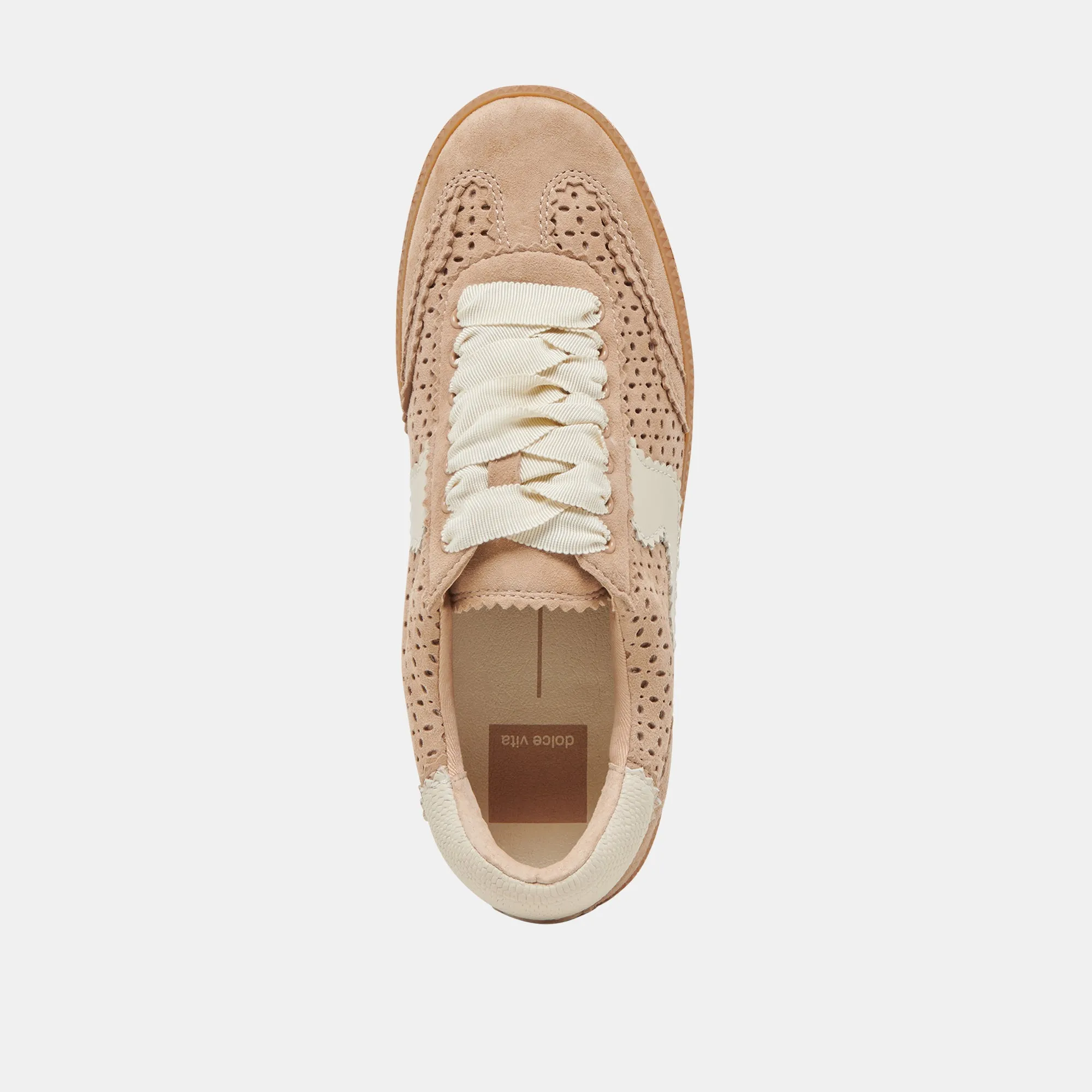 NOTICE EYELET PERF SNEAKERS CAMEL SUEDE