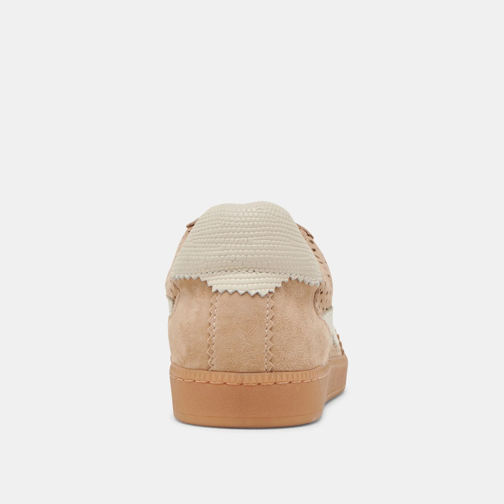 NOTICE EYELET PERF SNEAKERS CAMEL SUEDE