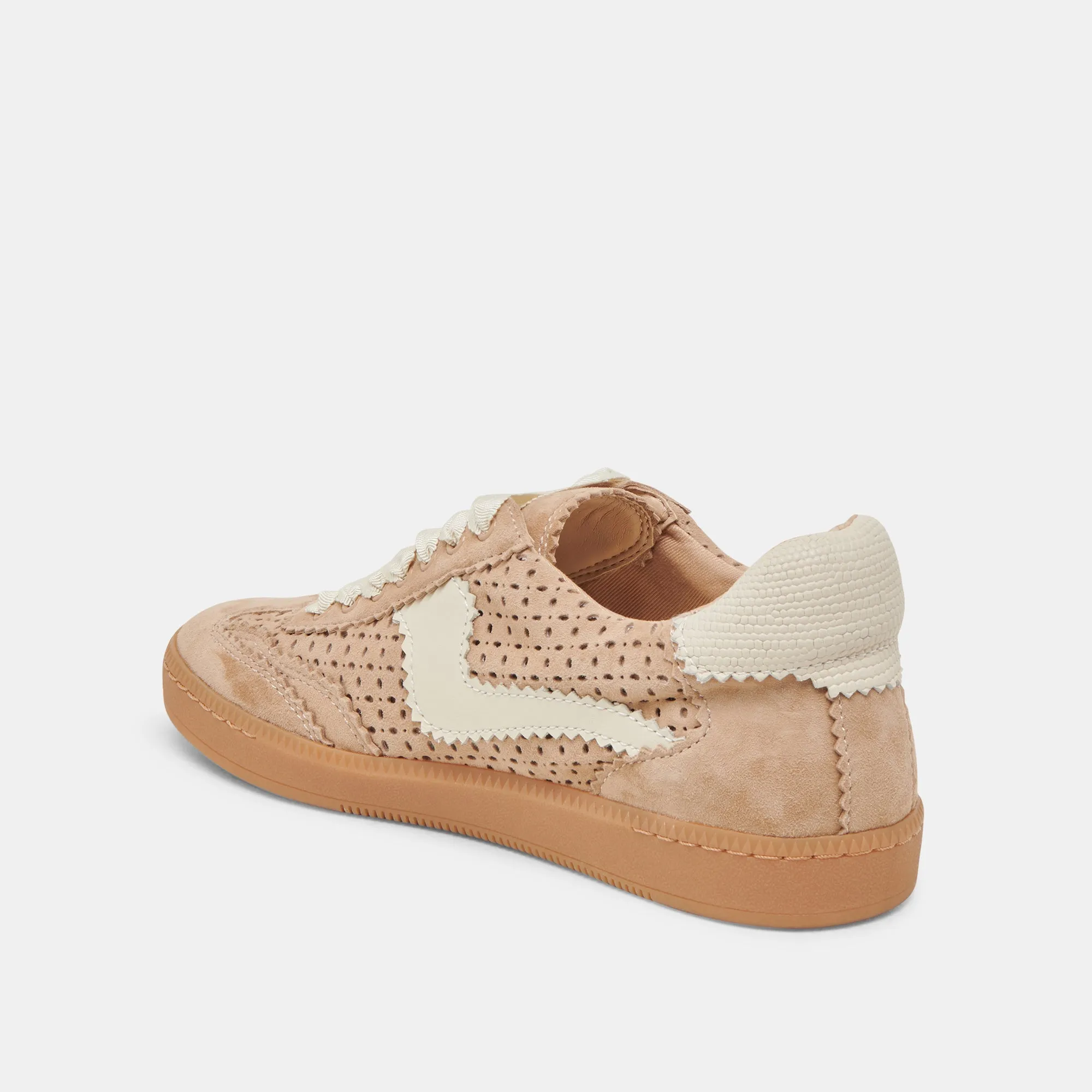 NOTICE EYELET PERF SNEAKERS CAMEL SUEDE