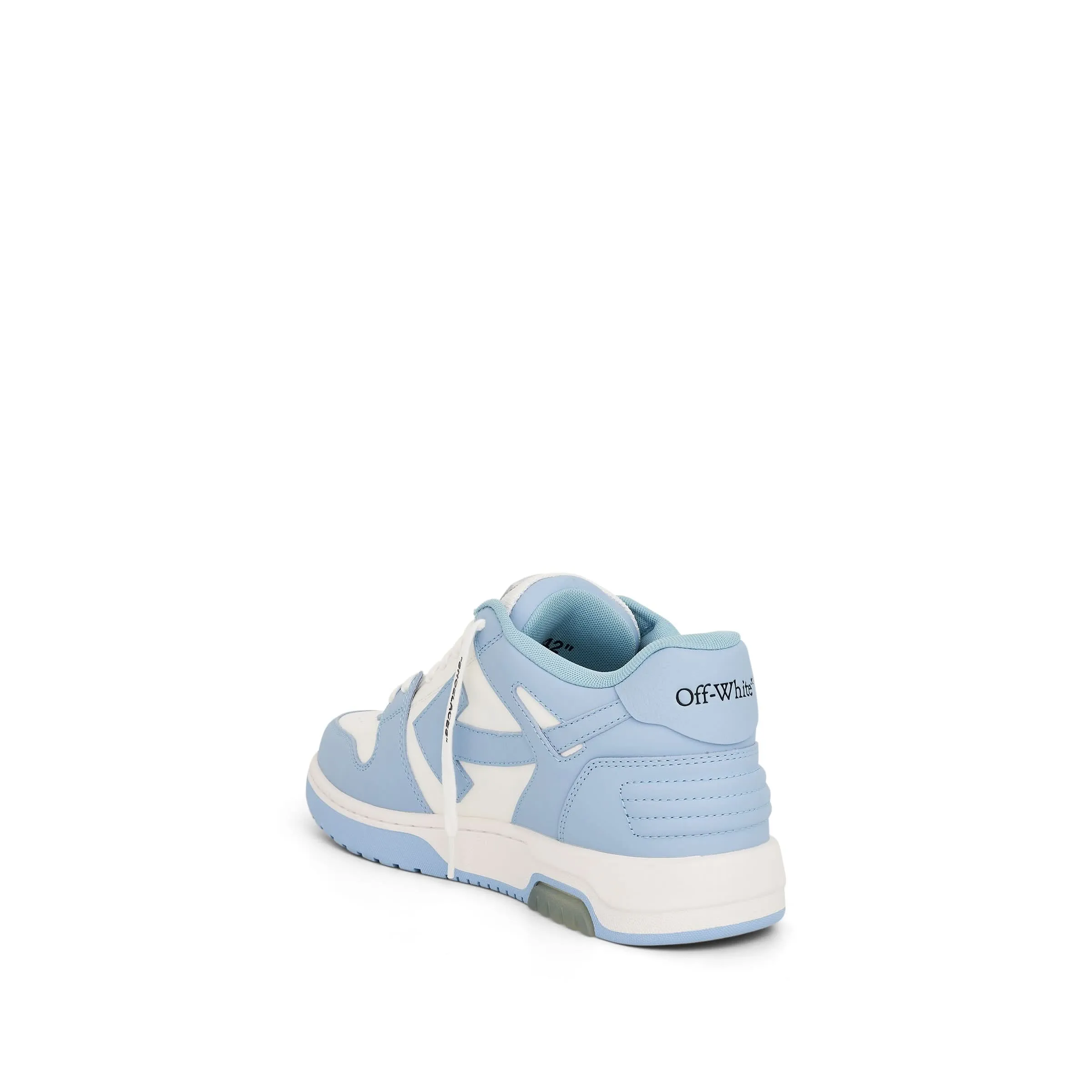 Out of Office Leather Sneaker In White/Light Blue