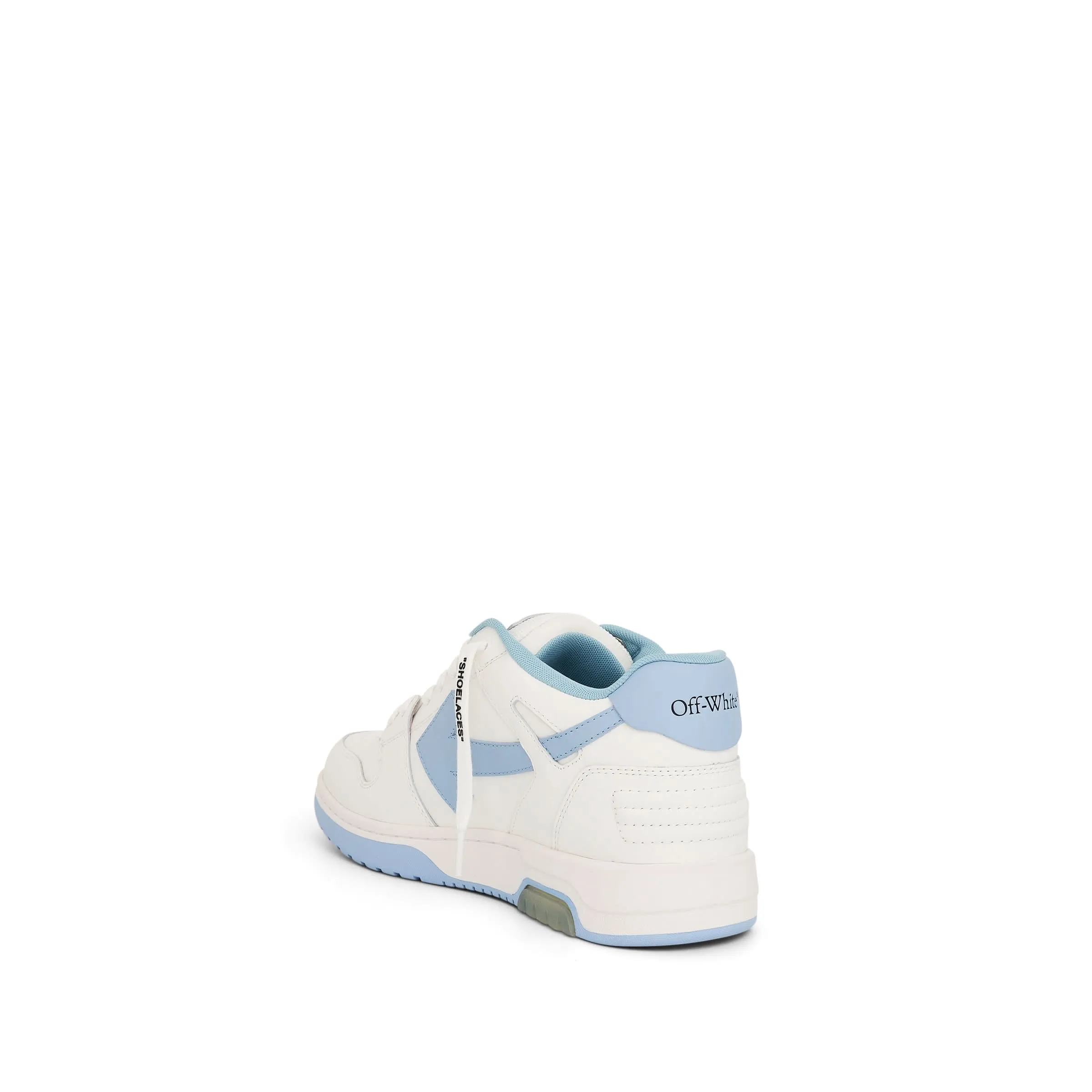 Out of Office Leather Sneakers in White/Light Blue