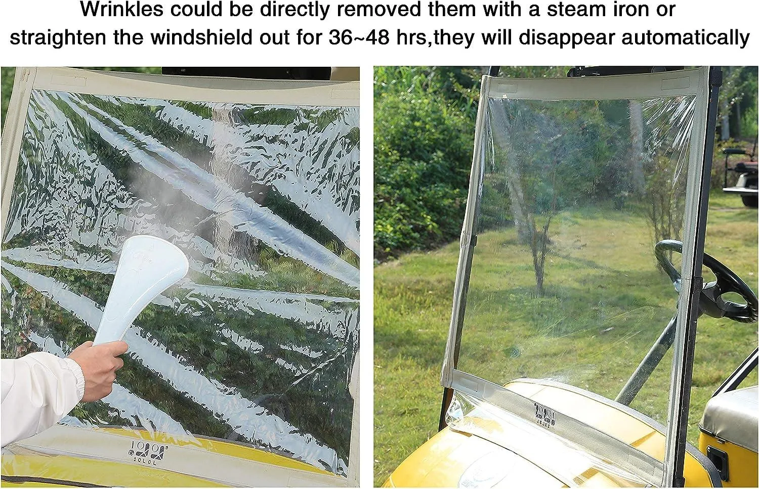 Portable Clear Film PVC Windshield for EZGO Golf Cart Parts - 10L0L