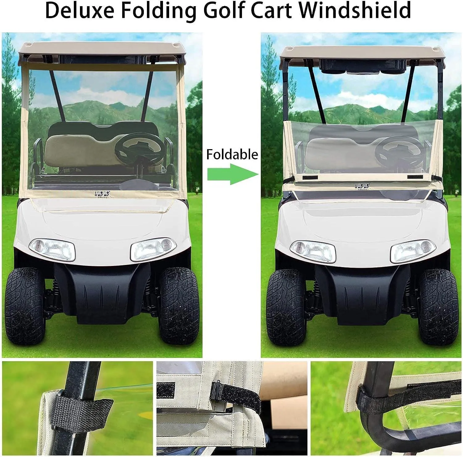 Portable Clear Film PVC Windshield for EZGO Golf Cart Parts - 10L0L