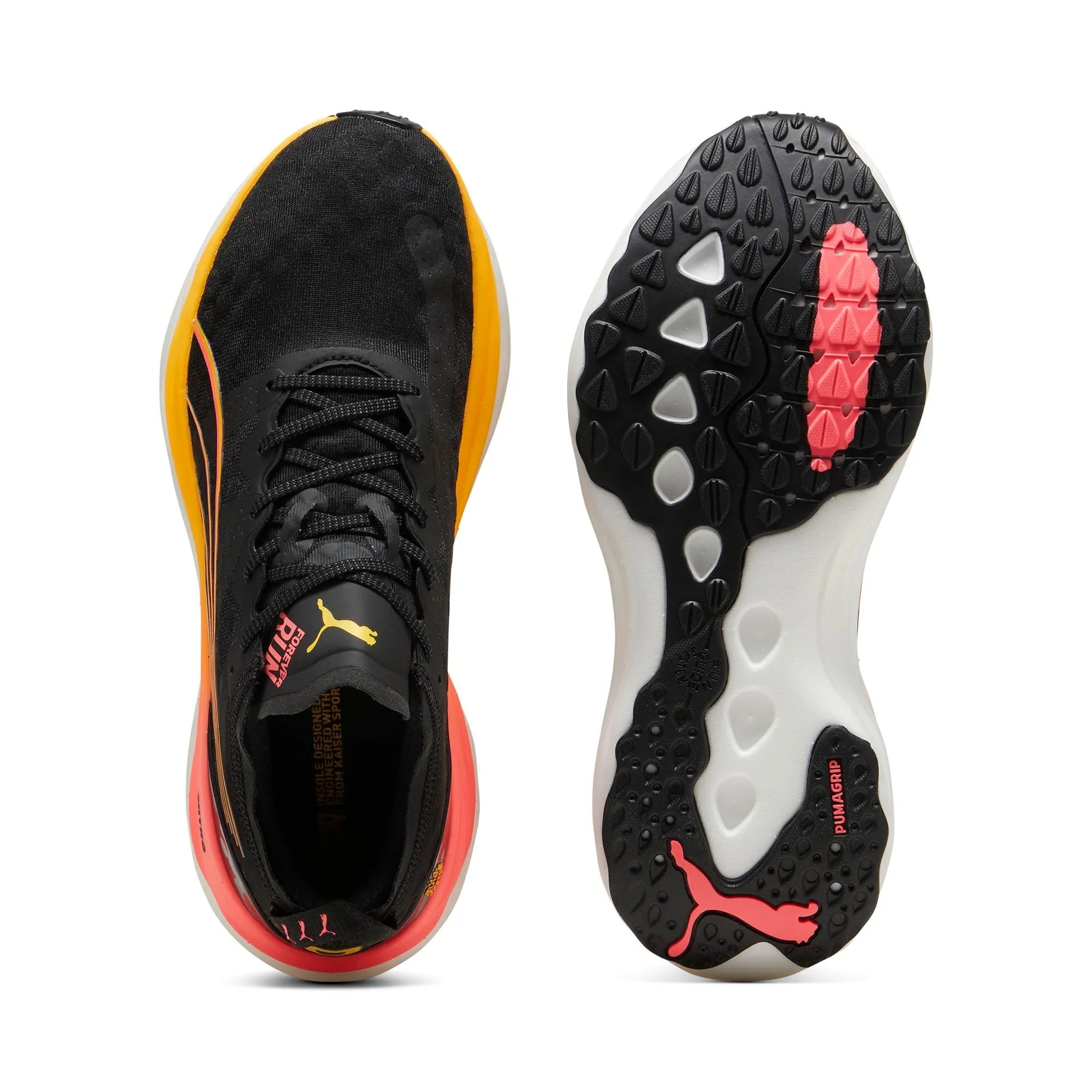 Puma Men's ForeverRun NITRO Running Shoes in Black-Sun Stream-Sunset Glow AW24