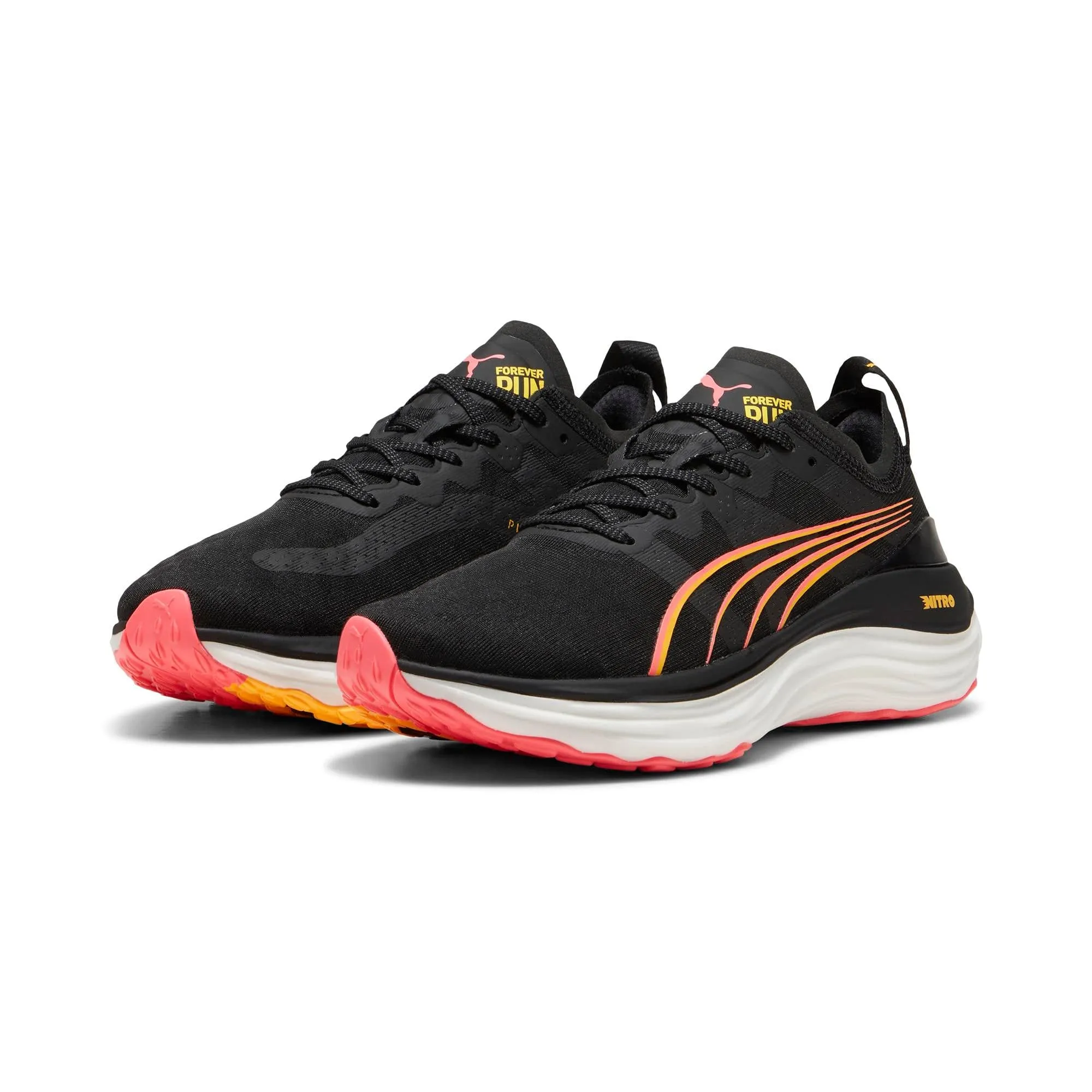 Puma Women's ForeverRun NITRO in Black-Sun Stream-Sunset Glow AW24