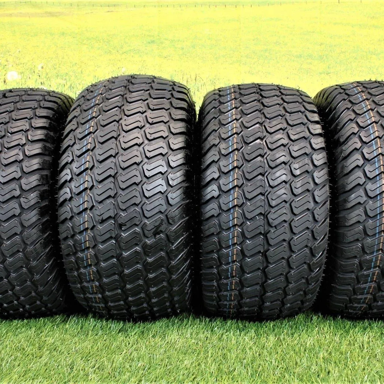 (Qty: 1 Tire/Wheel Assembly) Matte Black Wheels with 18x9.50-8 4 Ply Turf Tires for Golf and Lawn and Garden Equipment (Copy)