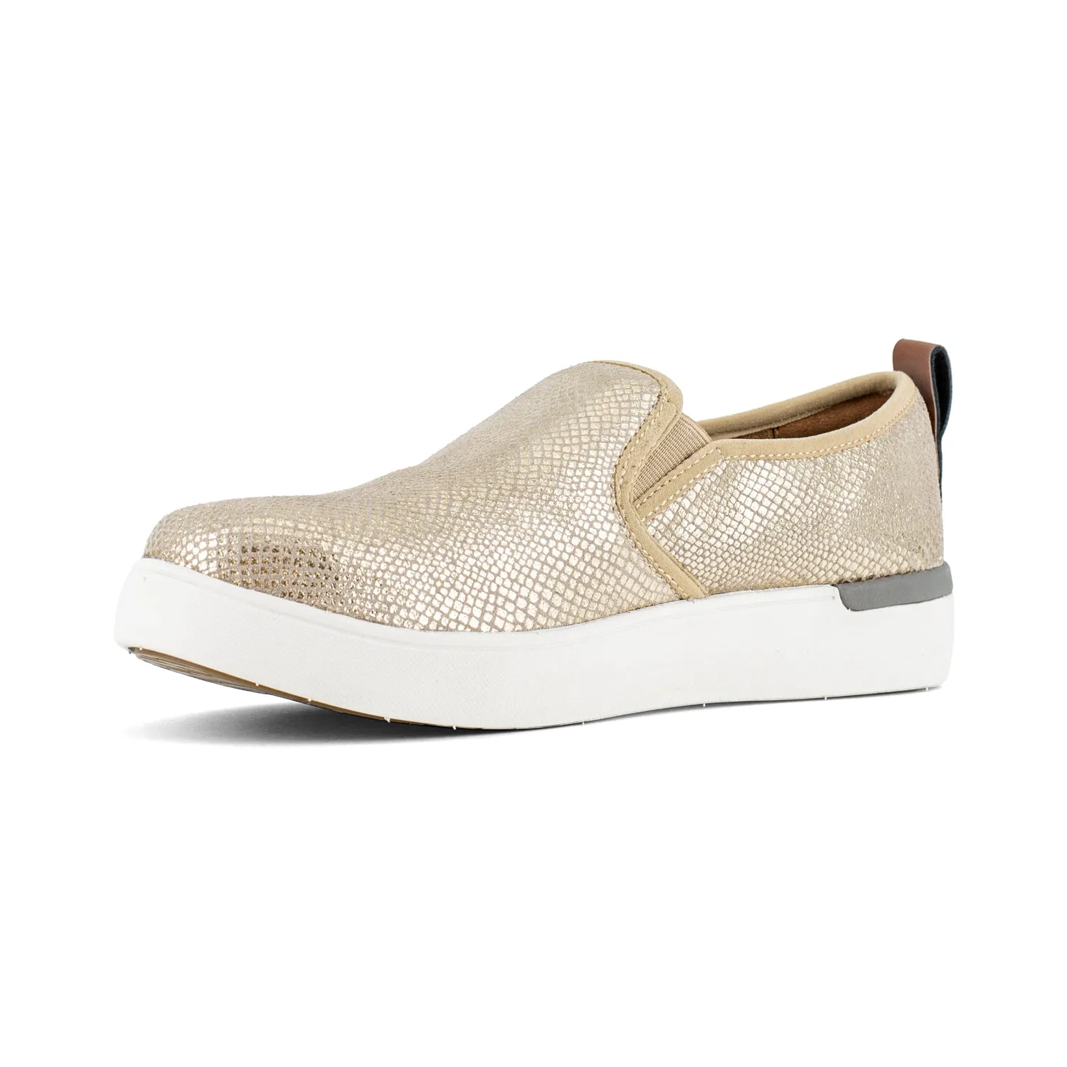 Rockport Womens Gold Leather Work Shoes Parissa Casual Slip-On CT