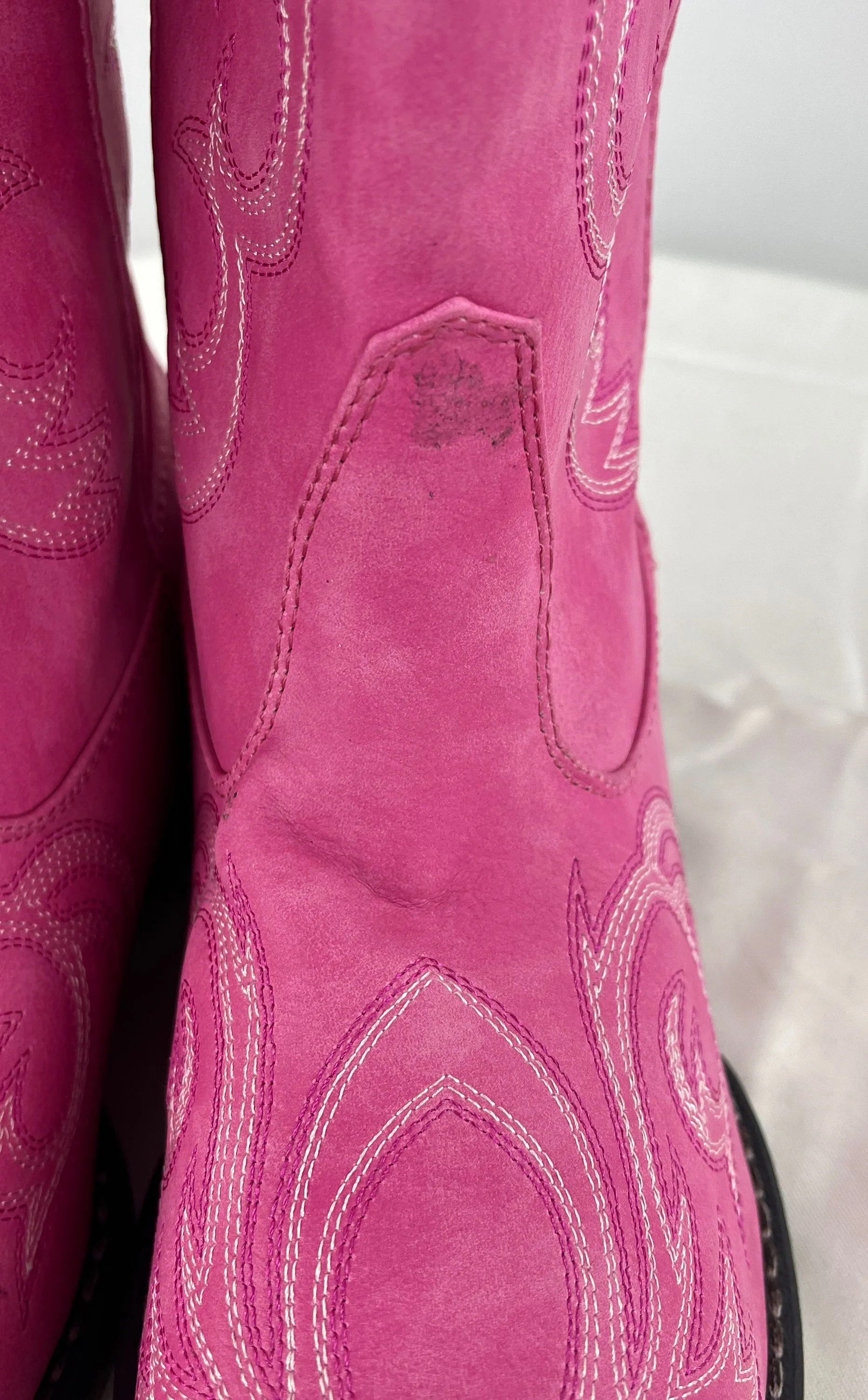 Roper Riley Women's Pink Faux Leather Western Cowgirl Boots Size 8.5