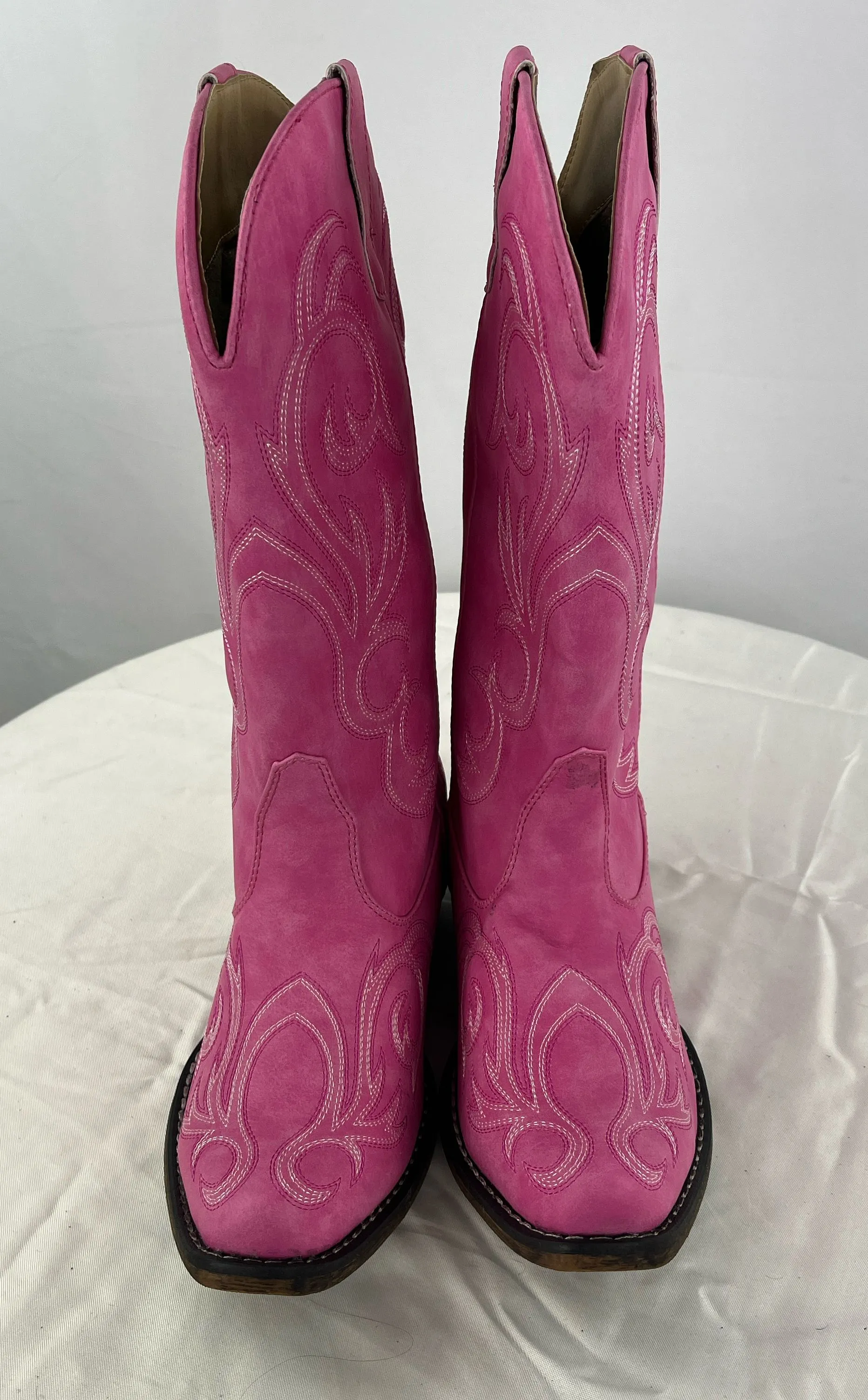 Roper Riley Women's Pink Faux Leather Western Cowgirl Boots Size 8.5