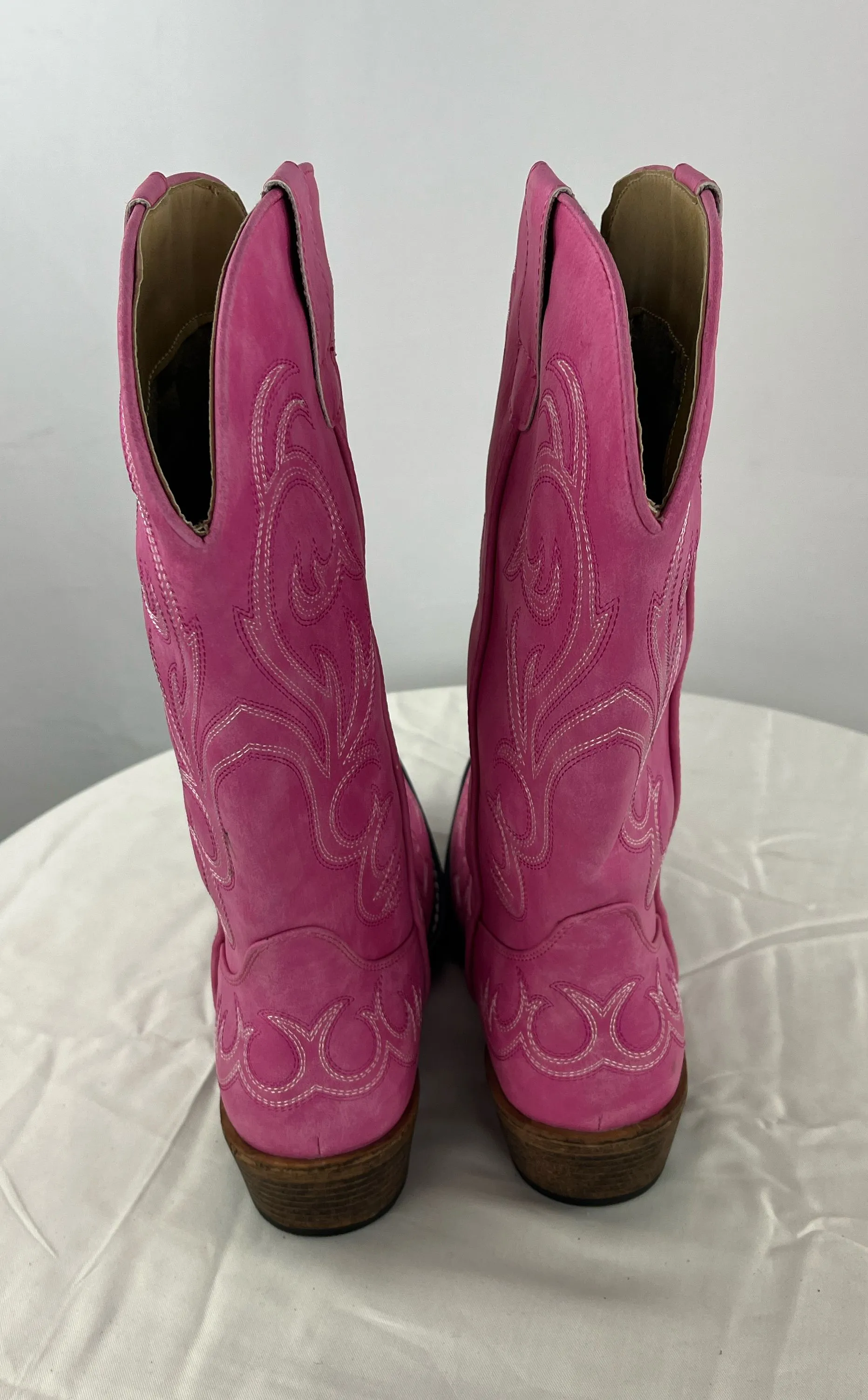 Roper Riley Women's Pink Faux Leather Western Cowgirl Boots Size 8.5