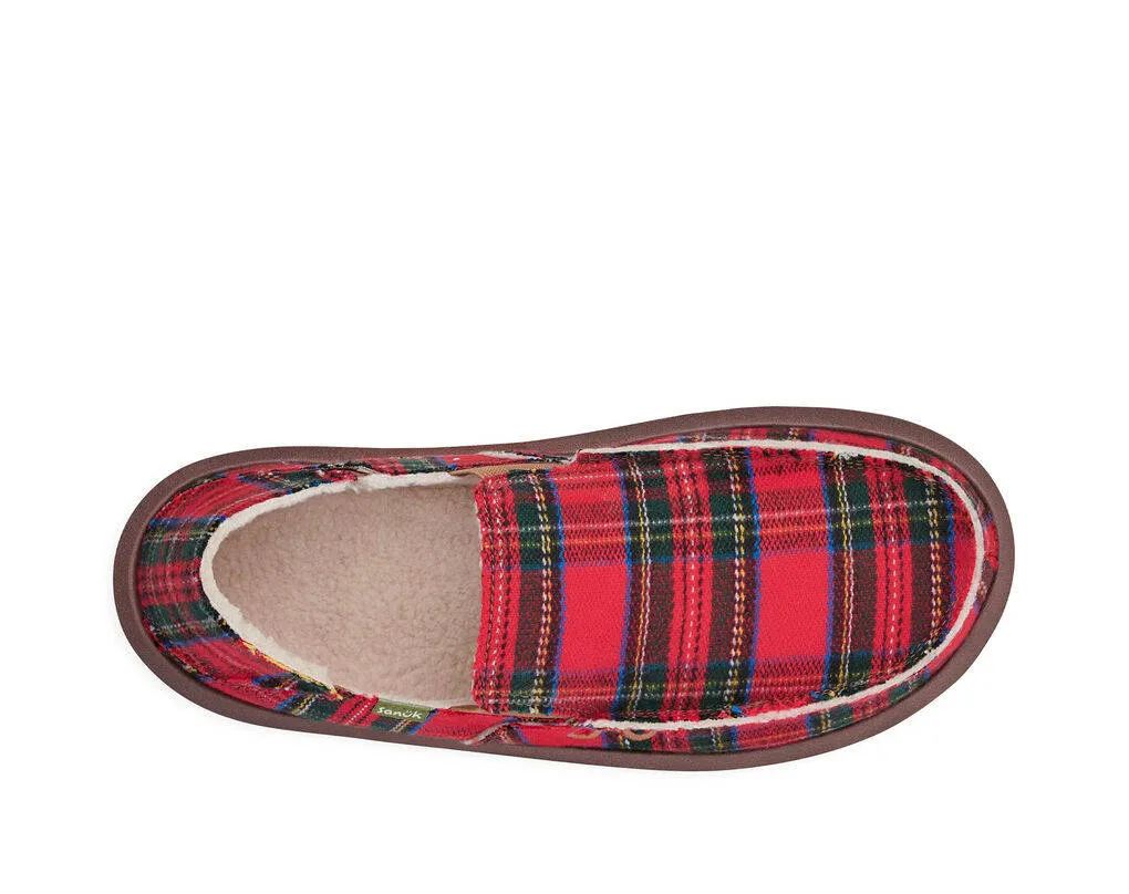 Sanuk Mens Vagabond ST Plaid Chill Red Multi