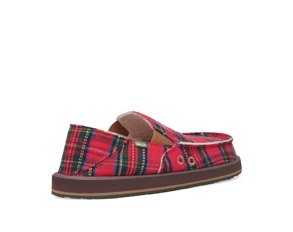 Sanuk Mens Vagabond ST Plaid Chill Red Multi