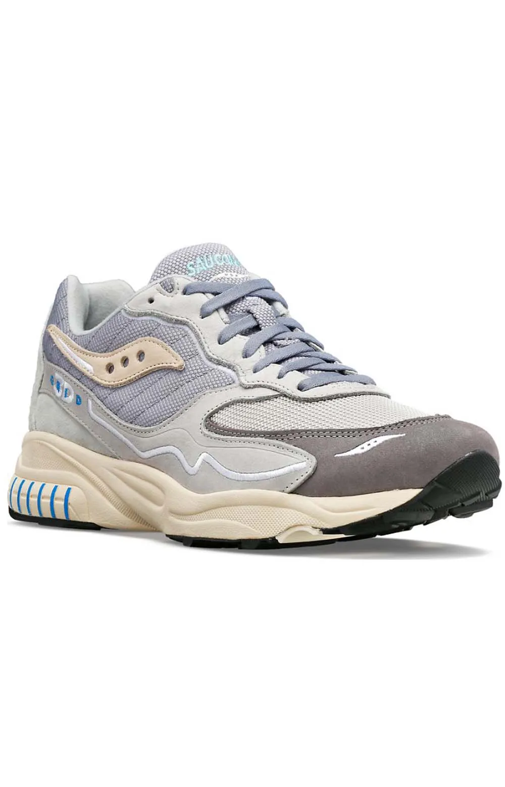 Saucony 3D Grid Hurricane Retro Premium Sneakers - Grey/Blue