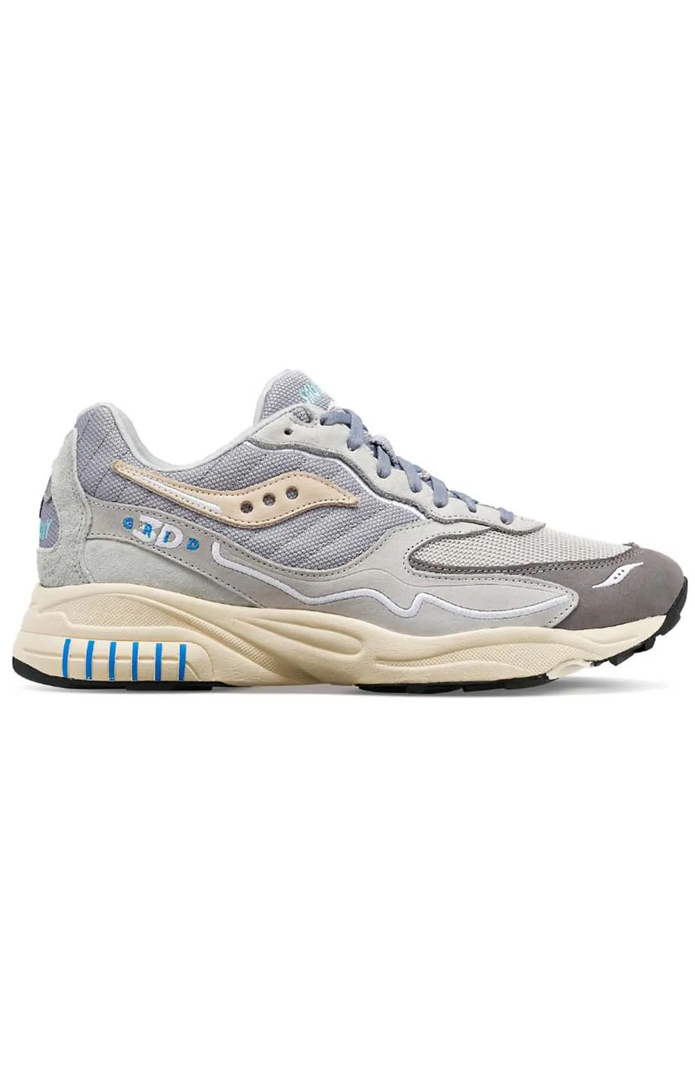 Saucony 3D Grid Hurricane Retro Premium Sneakers - Grey/Blue