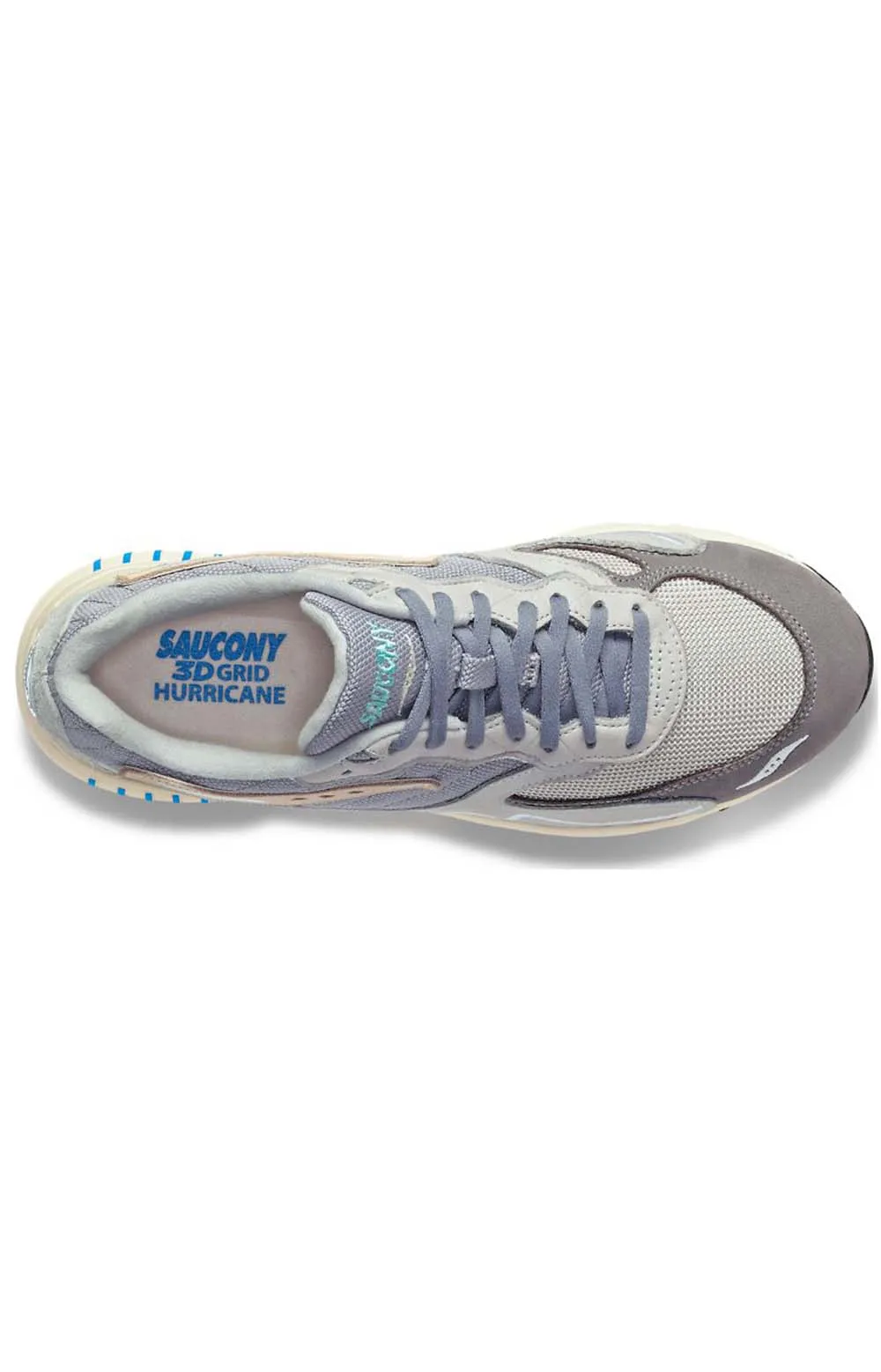 Saucony 3D Grid Hurricane Retro Premium Sneakers - Grey/Blue