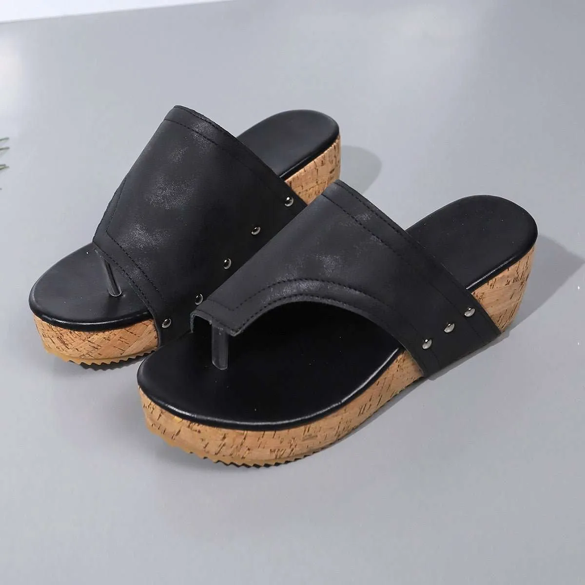 Serena PU Leather Wedges