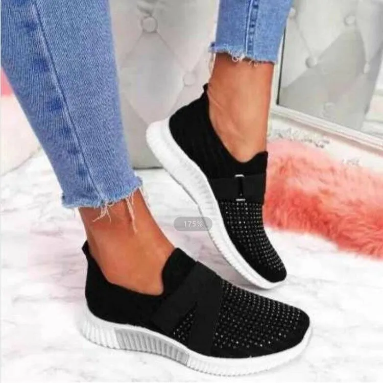 Soft-soled Rhinestone Foreign Trade Large Size Casual Sports Shoes