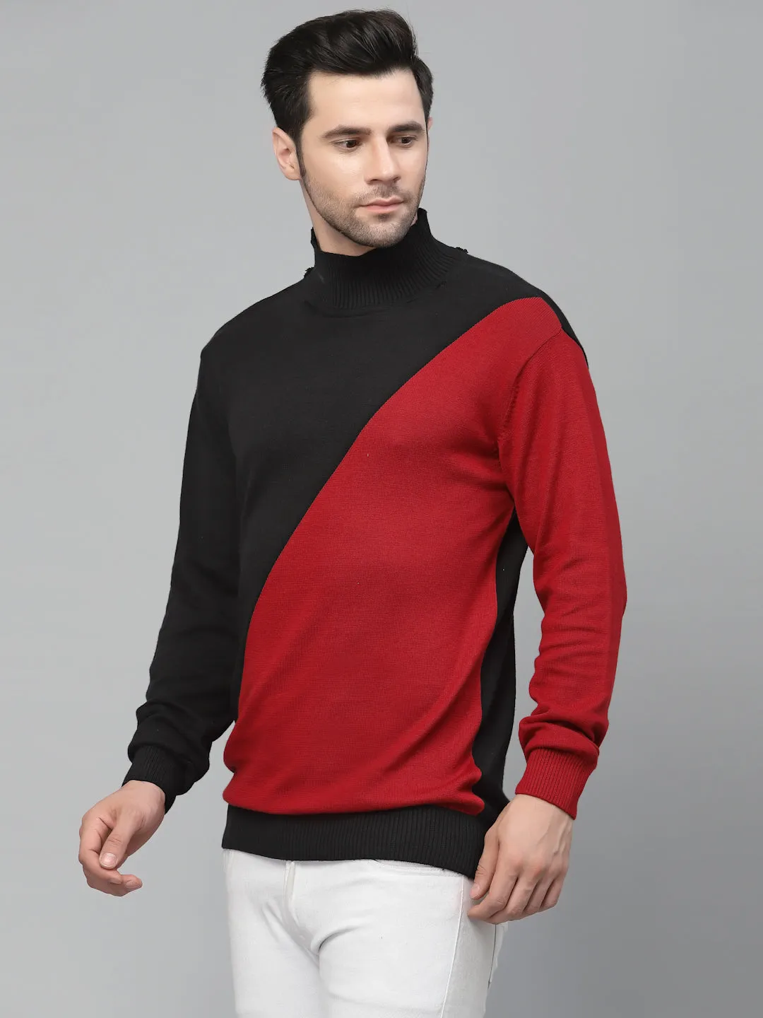 Style Quotient Men Black Colourblocked Sweatshirt