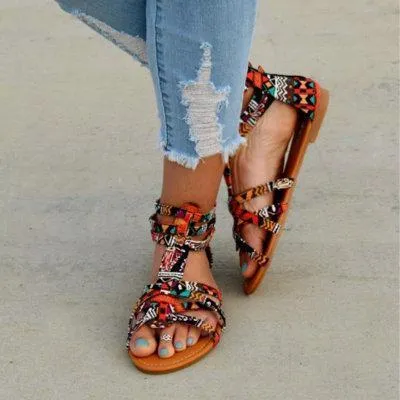 Summer Bohemia Flat Heel Beach Sandals