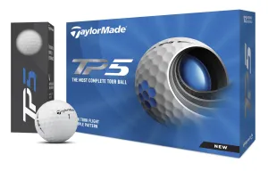 TaylorMade 2021 TP5 Golf Balls, White, 12 Pack