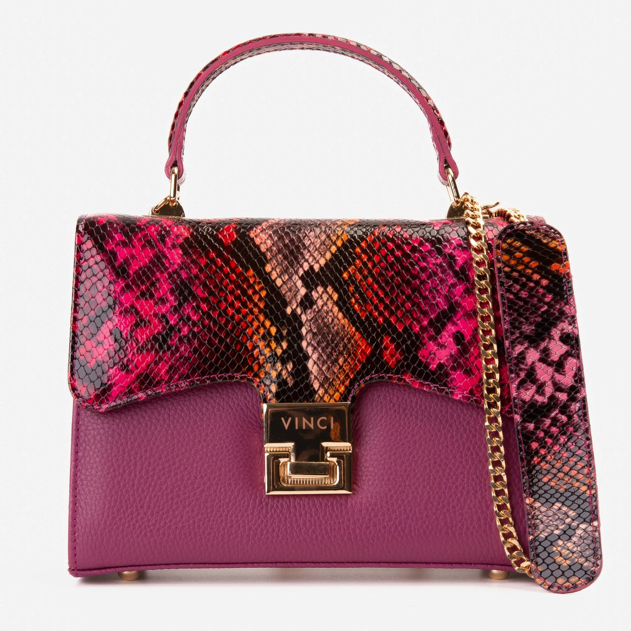 The Burano Fuchsia Leather Handbag