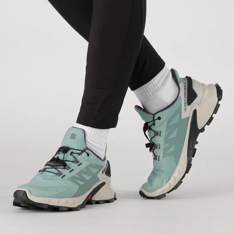 The Salomon SUPERCROSS 4 W- Aqua / Lunar Rock / Ebony