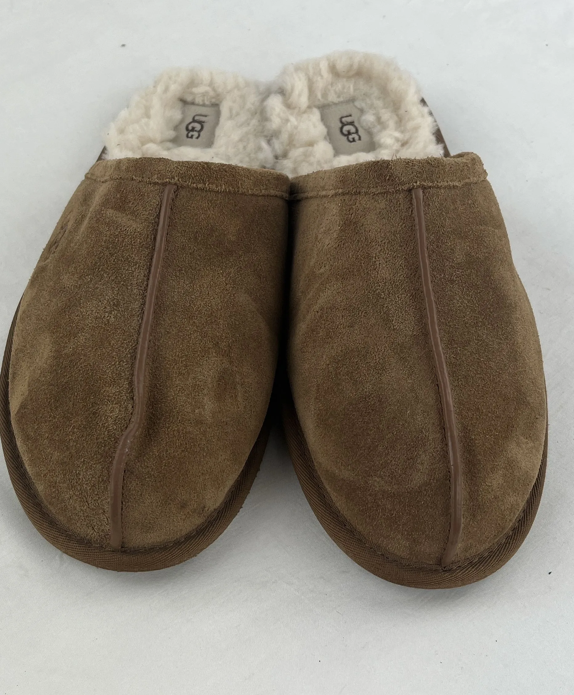 UGG Men's Tan Scuff House Slippers Shearling Sheepskin Nice Size 12